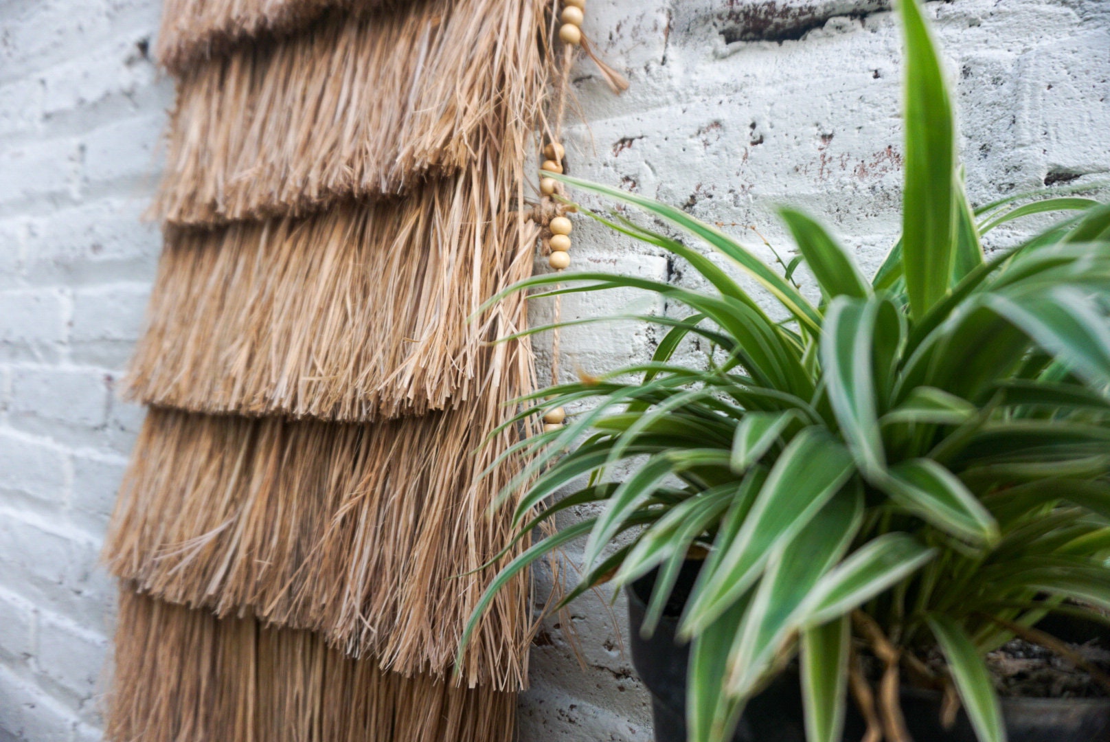 Bali Art seagrass layered wall hanging | adjustable large fringe raffia wall decoration | boho wall tapestry bali