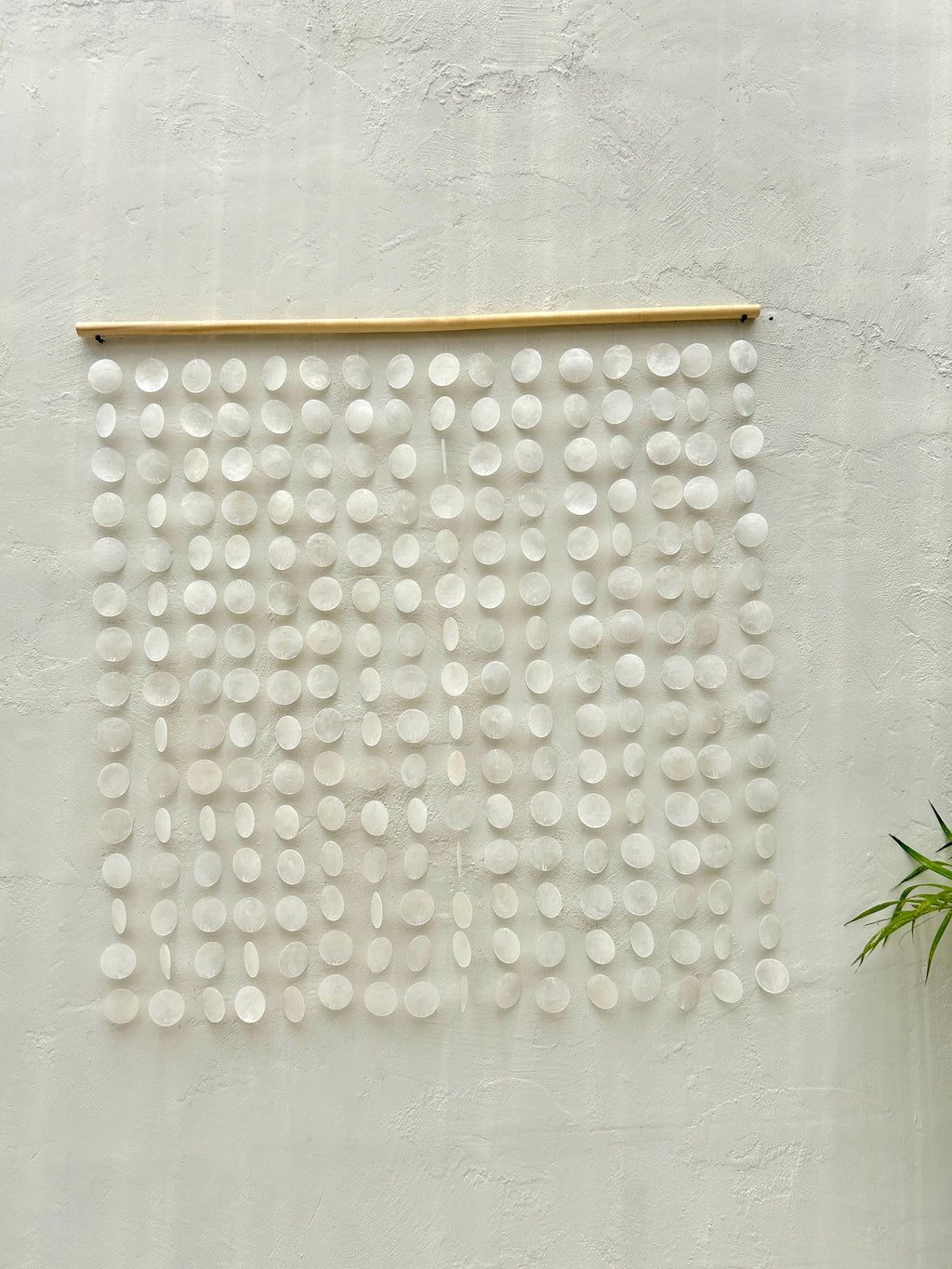White Capiz Shell Wall Hanging – Boho Beach House Decor