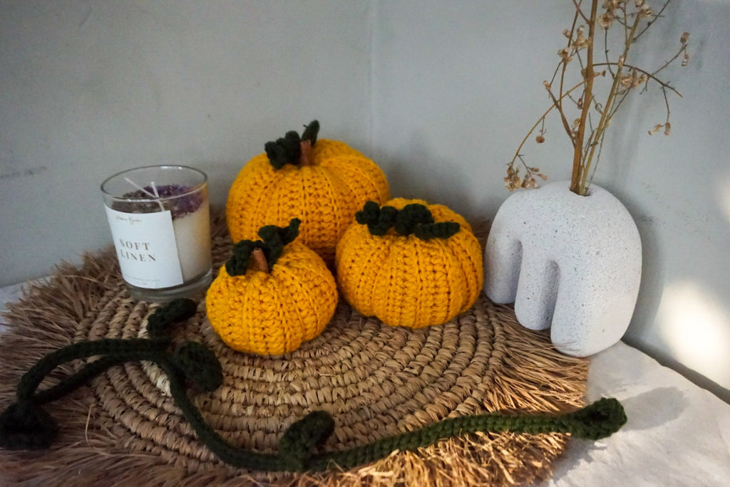 Fall crocheted pumpkin decor | Handmade pumpkin home decora | Halloween decor crochet pumpkin | Pumpkin autumn decor | Mustard Pumpkin