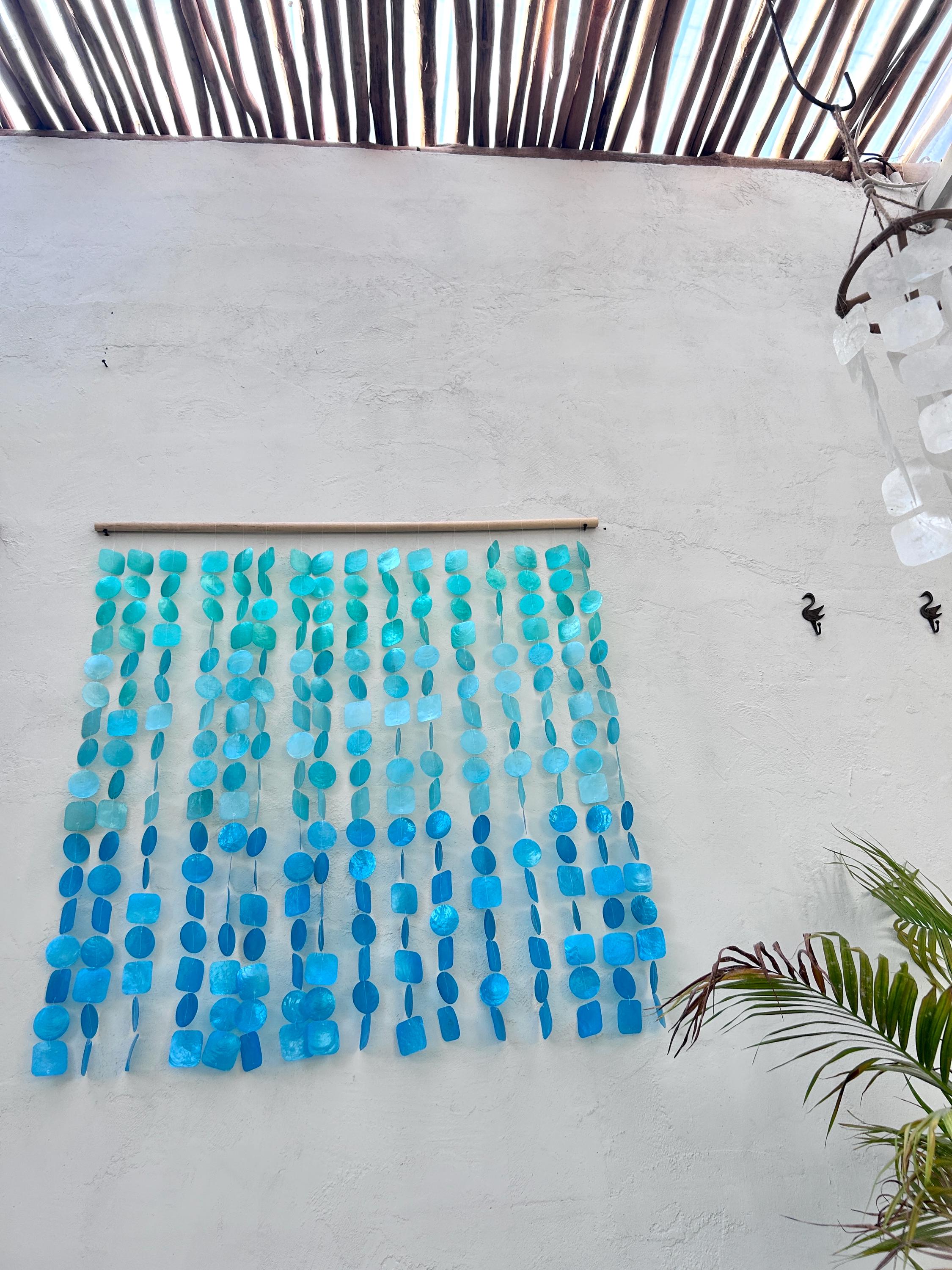 Ocean View Capiz Shell Beach Boho Wall Hanging Decor