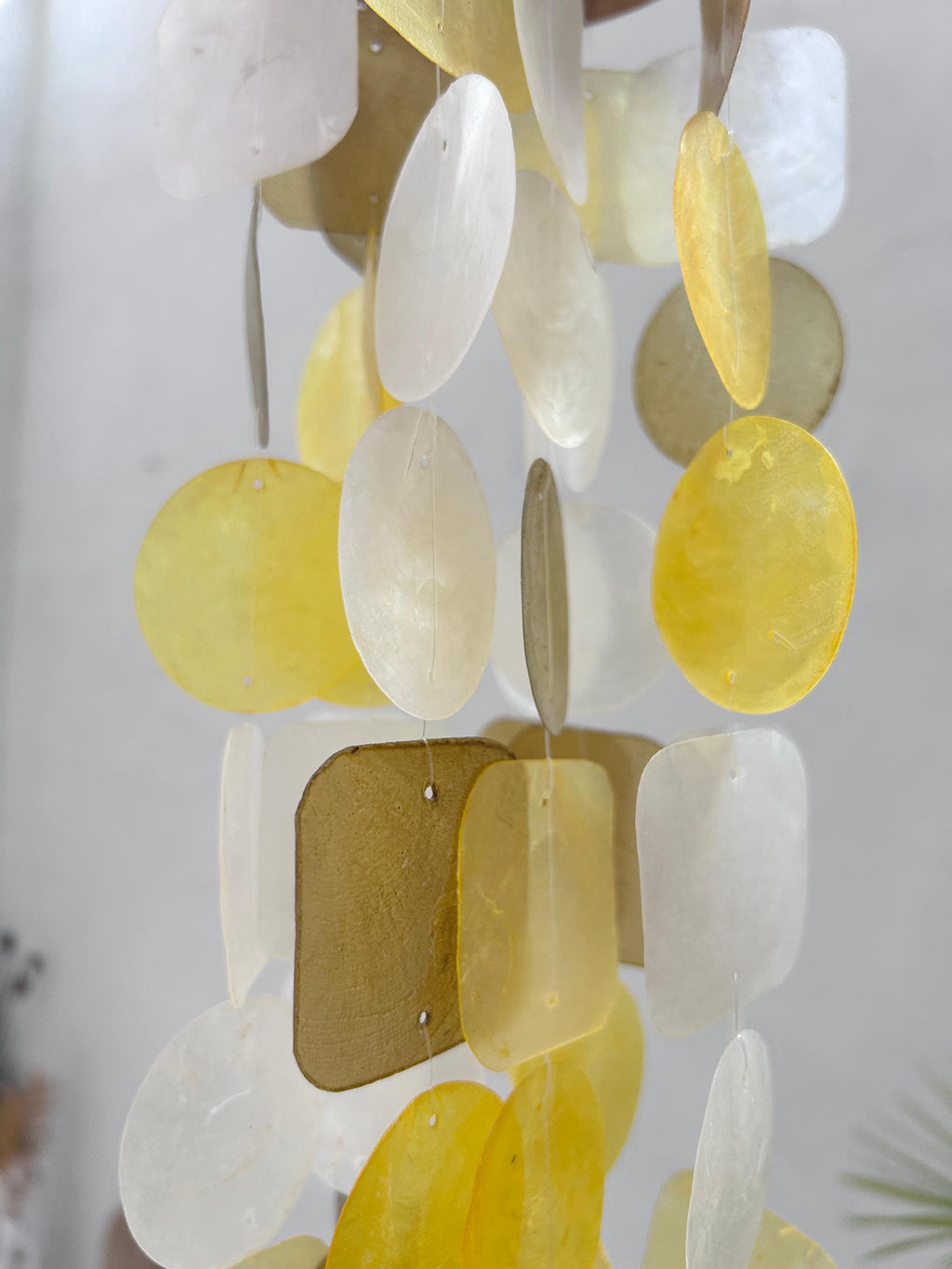 Small Capiz Shell Wind Chime – Brown & Yellow