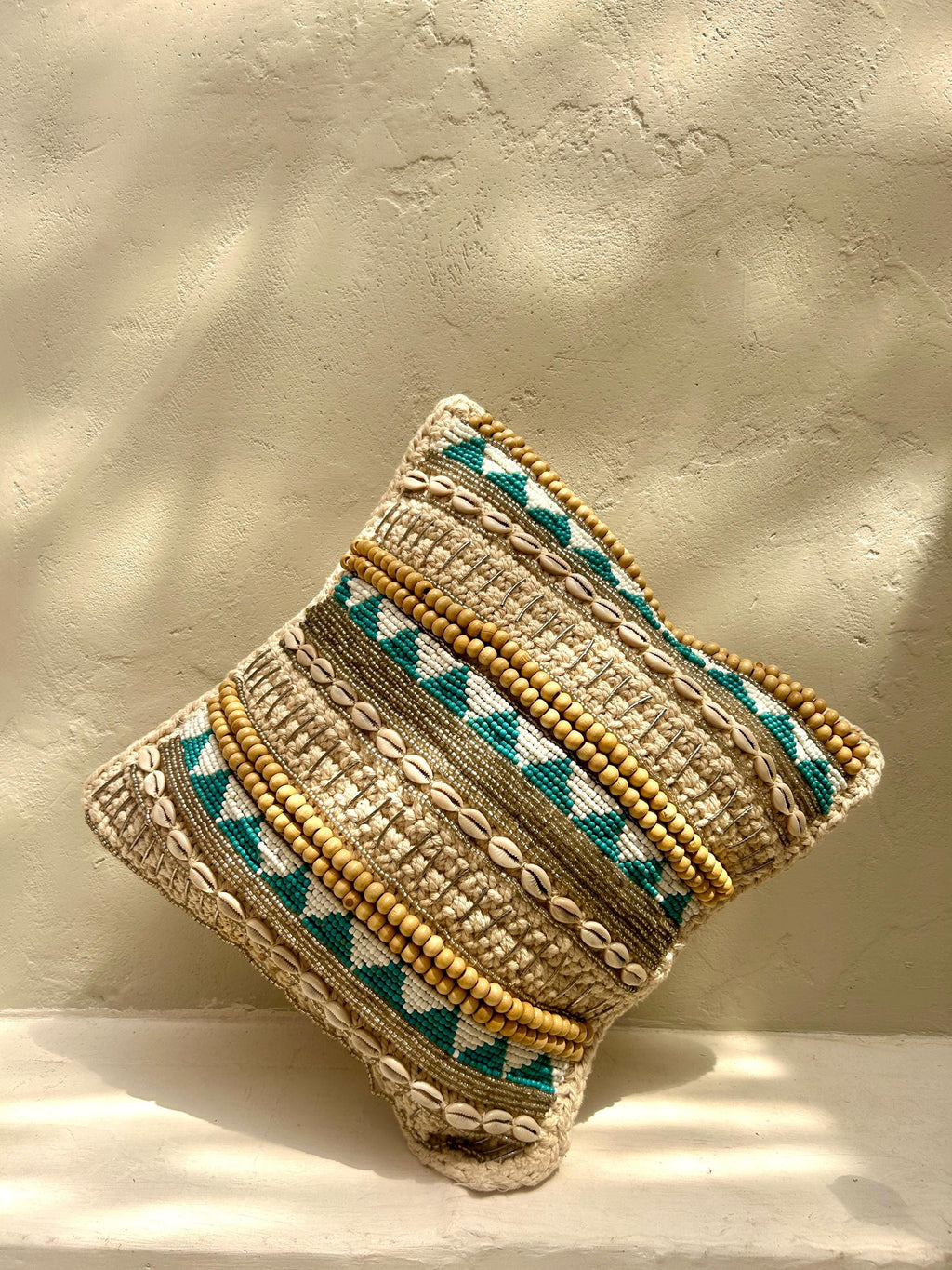 Boho Beaded Pillow Cover for Home Decor