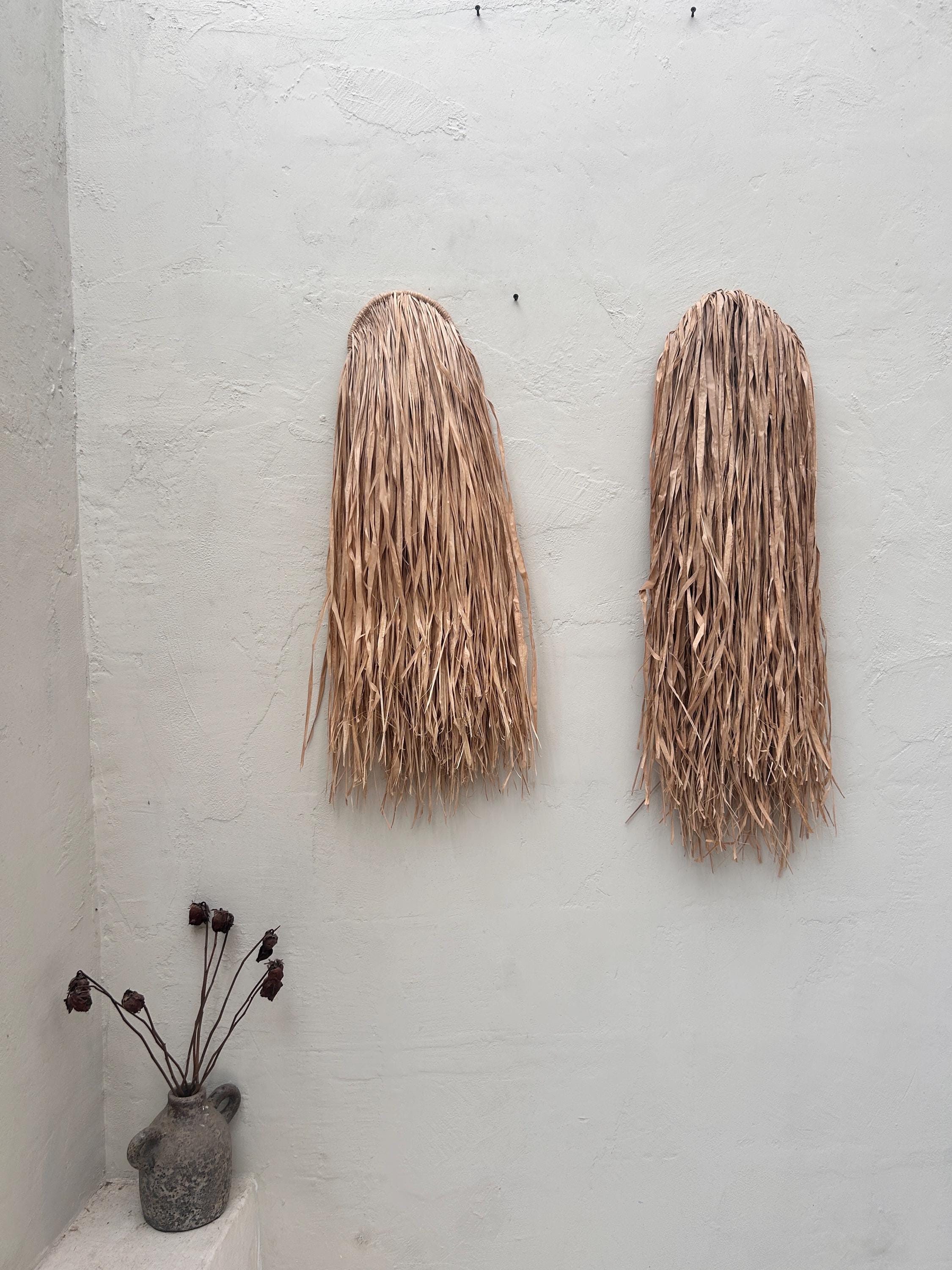 Raffia Wabi Sabi Wall Art | Handmade Natural Fiber Decor | Minimalist Boho Home Accent | Organic Textured Wall Hanging