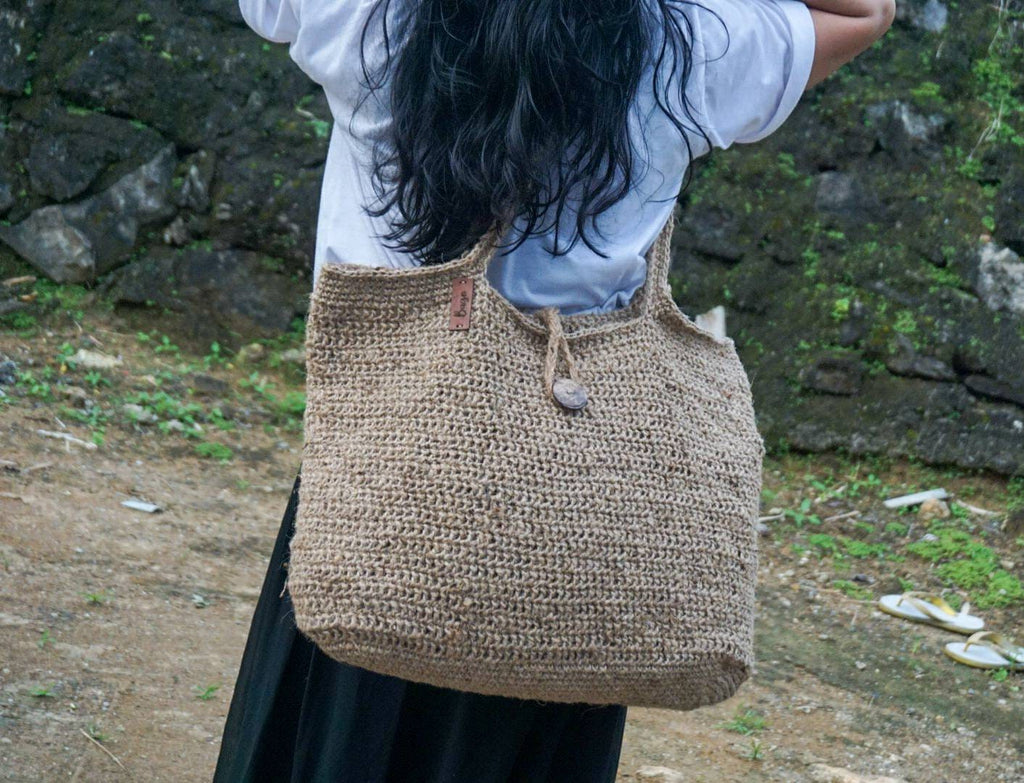 Oversized Jute Crochet Tote Bag – Handmade Large Tote