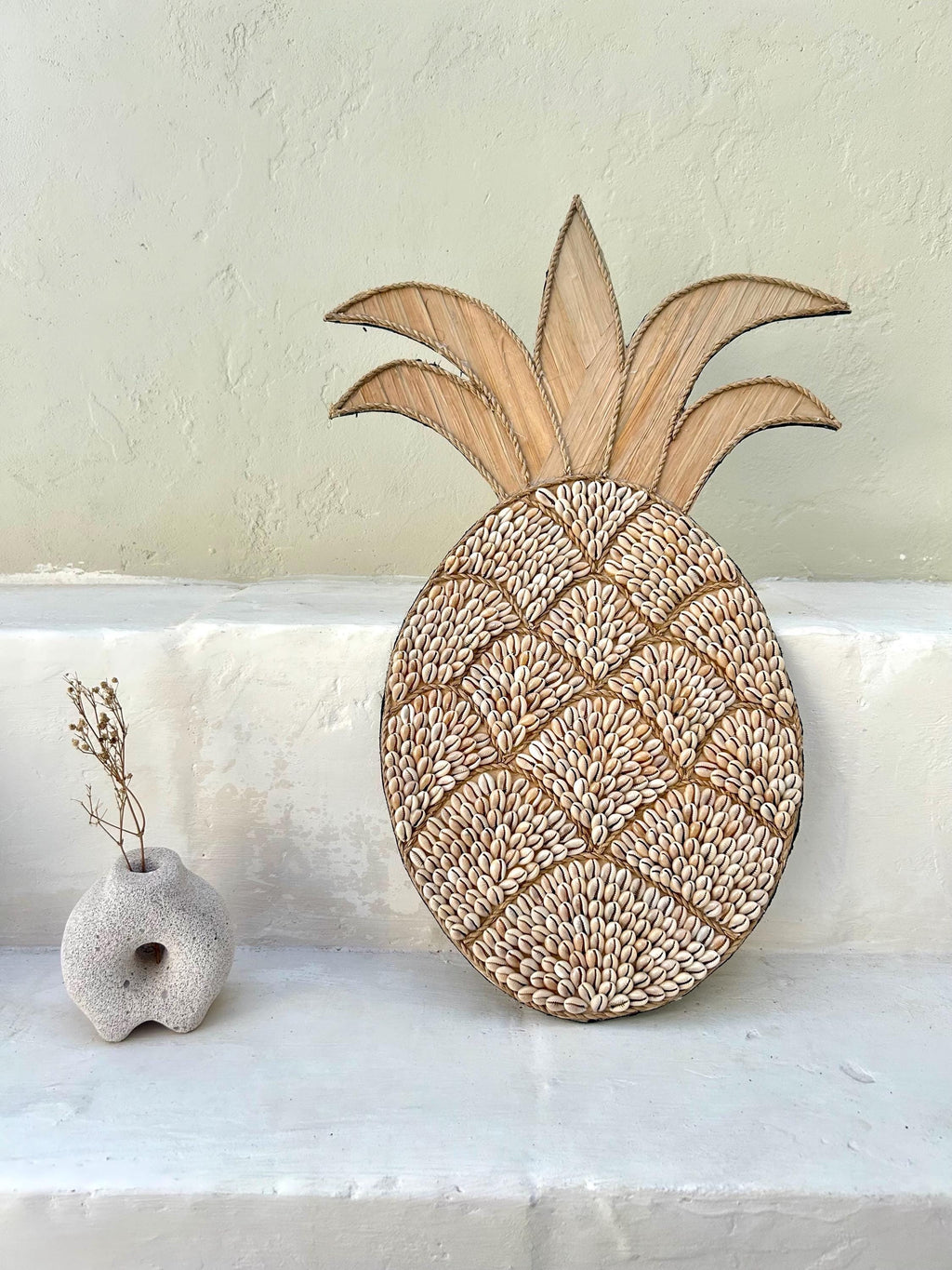 Pineapple Shape Boho Wall Hanging Decor from White Shells