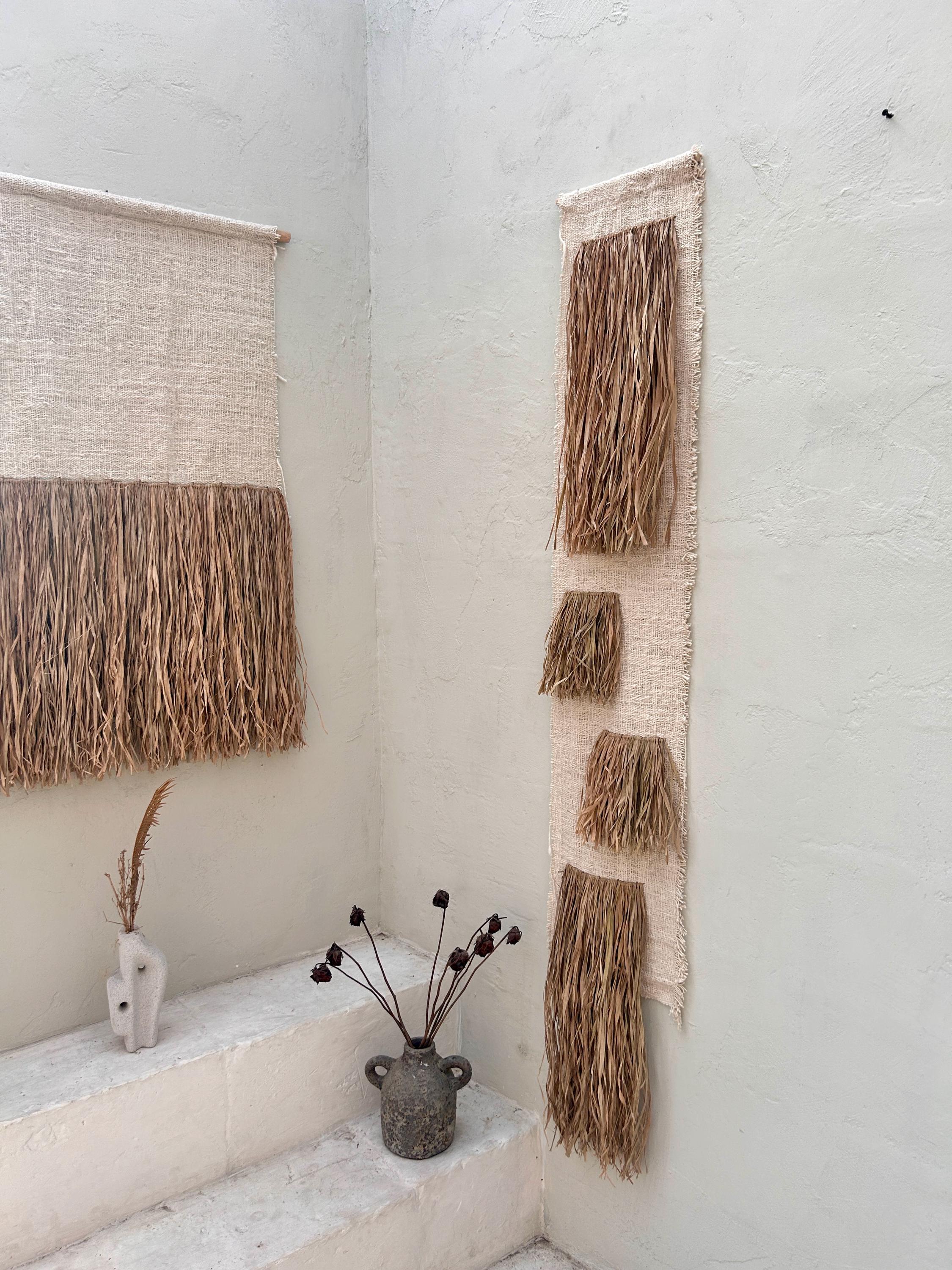 Wabi Sabi Textile Wall Art – Minimalist Natural Fiber Tapestry