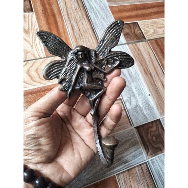 4.7 inches pairs Angels solid brass | hook vintage look brass | Coats vintage hook