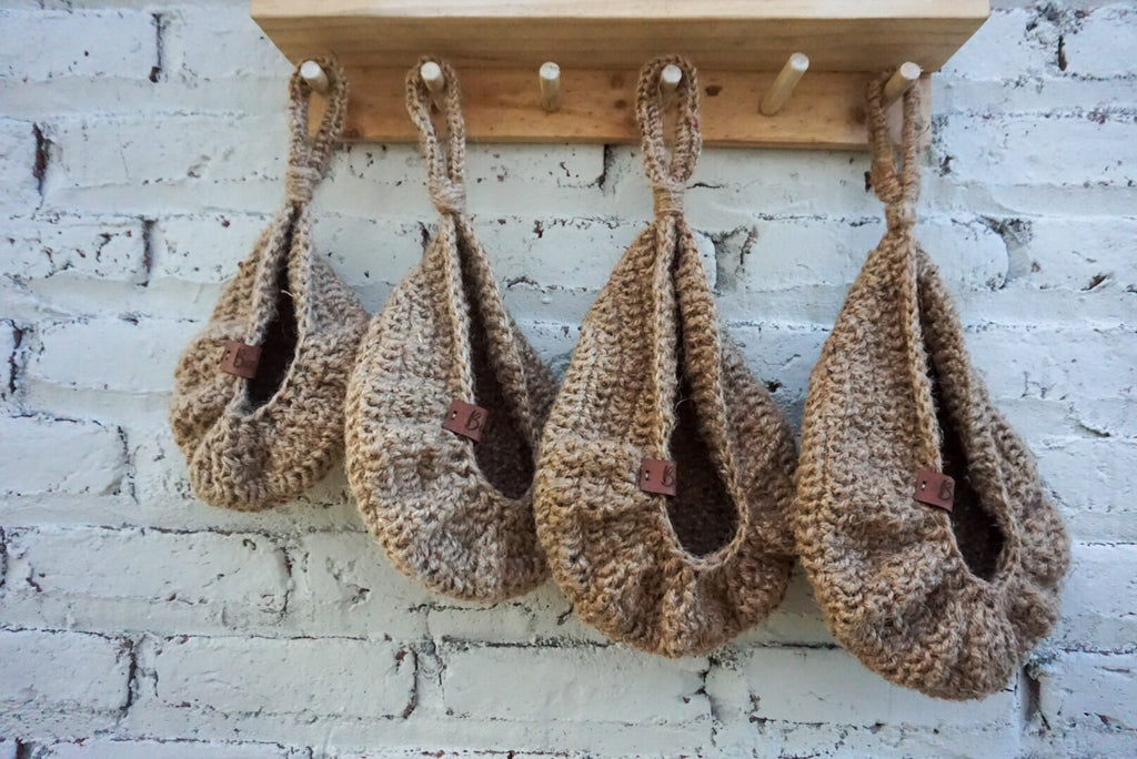 Jute Crochet Teardrop Hanging Basket – Farmhouse Kitchen Storage