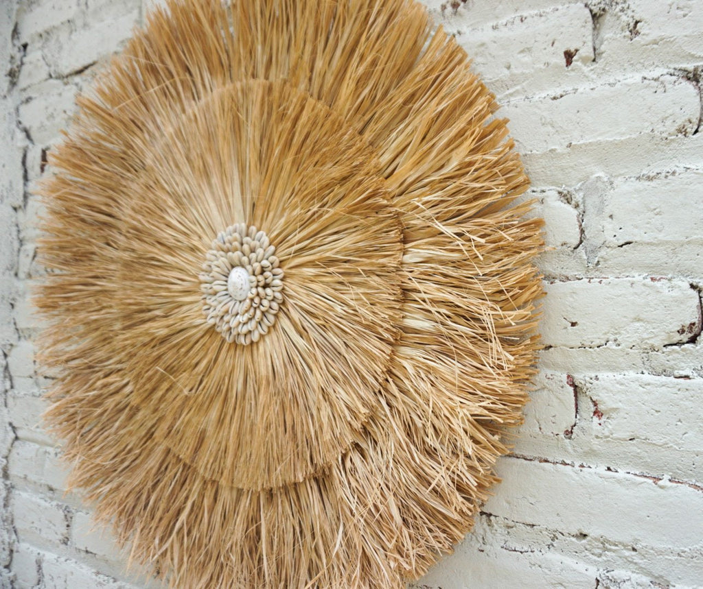 Extra large seagrass wall hanging | Seagrass nautical wall decor | boho round large seagrass shell