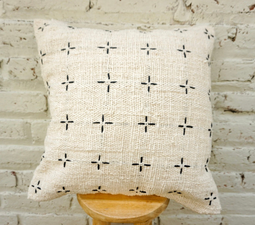 Boho Hand-Stitched Pillow Cover