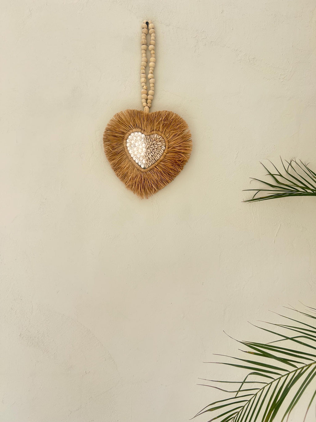 Boho heart shape shells wall hanging | nursery room decor