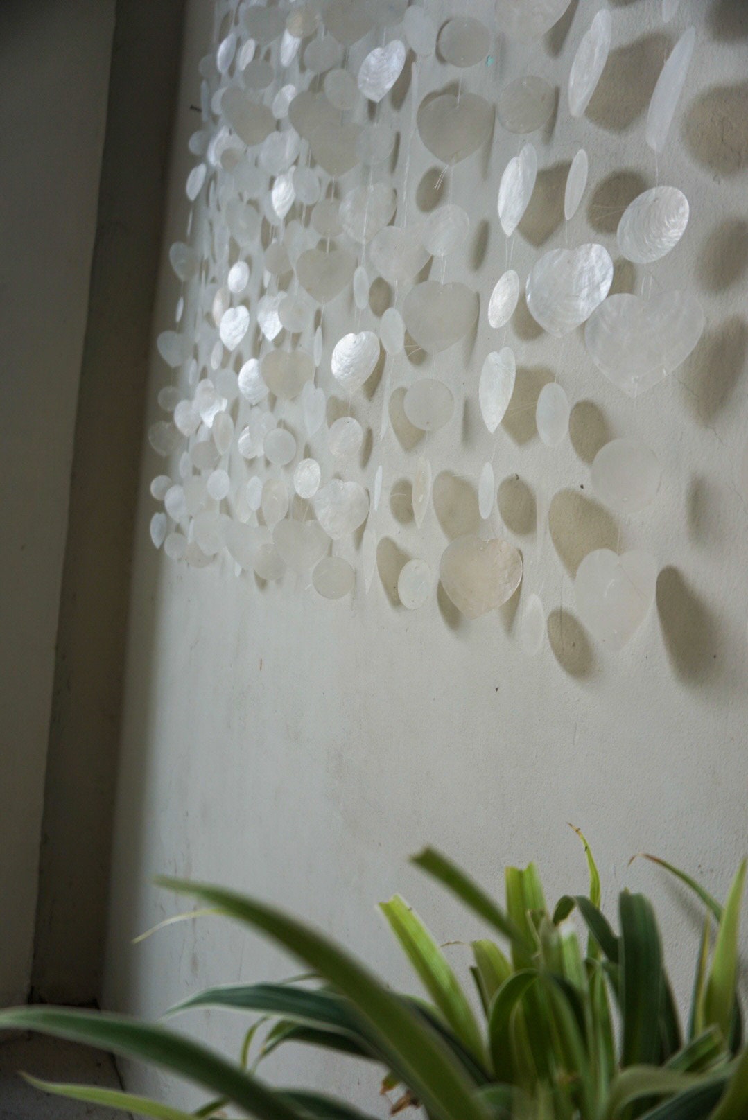 Heart Capiz Shell Beach Boho Wall Hanging Decor