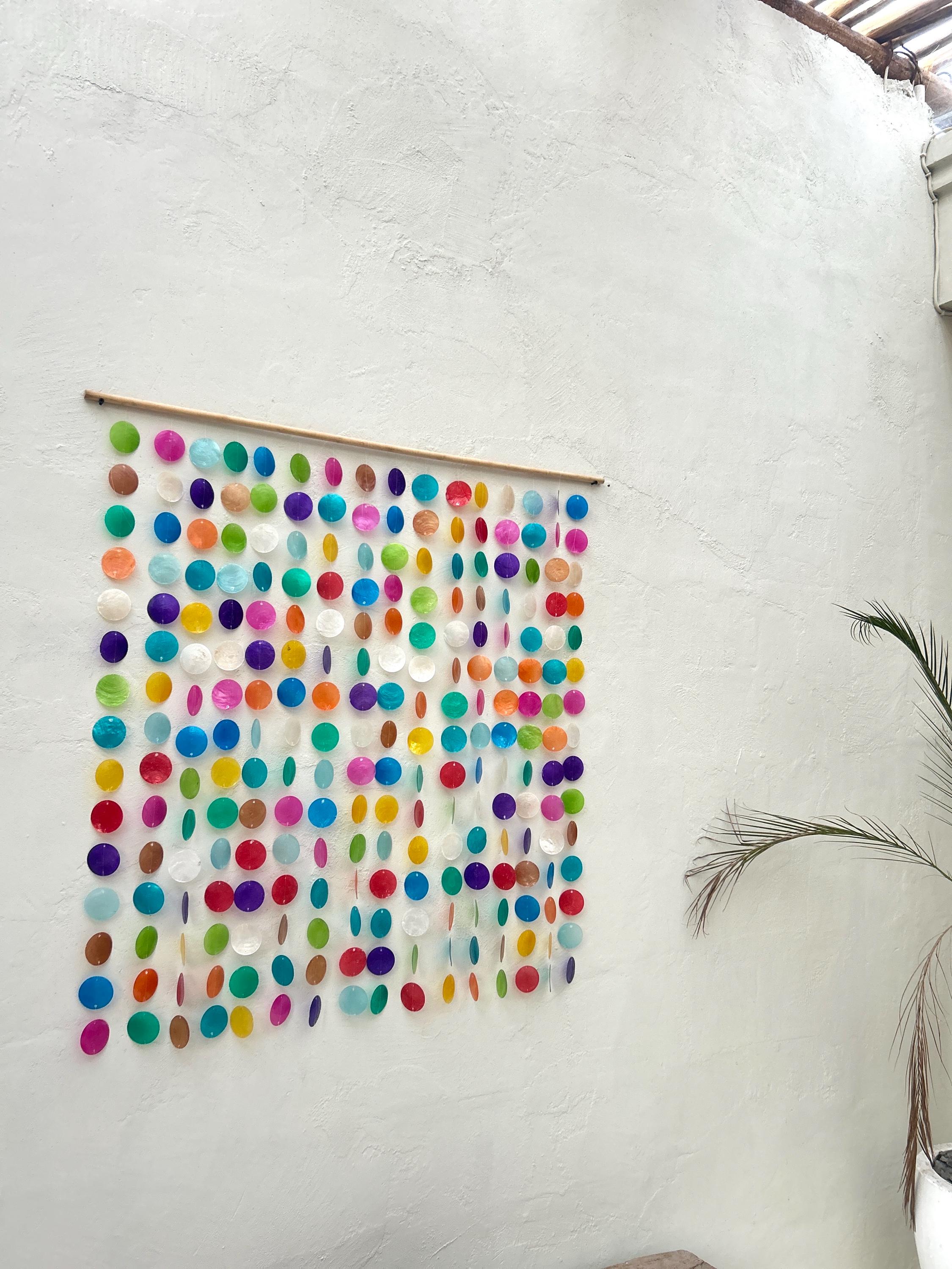 Colorful Capiz Shell Beach Boho Wall Hanging