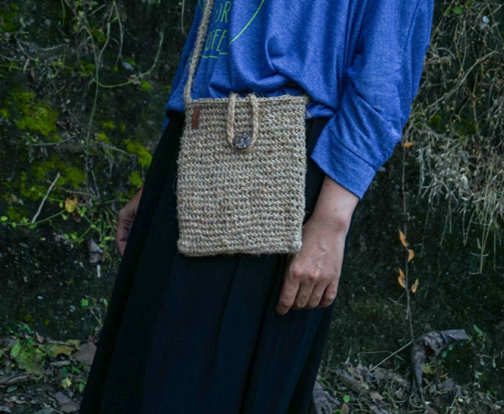 Mini Jute Crochet Crossbody Bag – Phone Pouch
