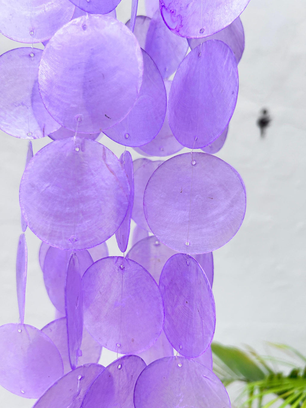 Small Purple Capiz Shell Wind Chime – Handmade Coastal Boho Decor