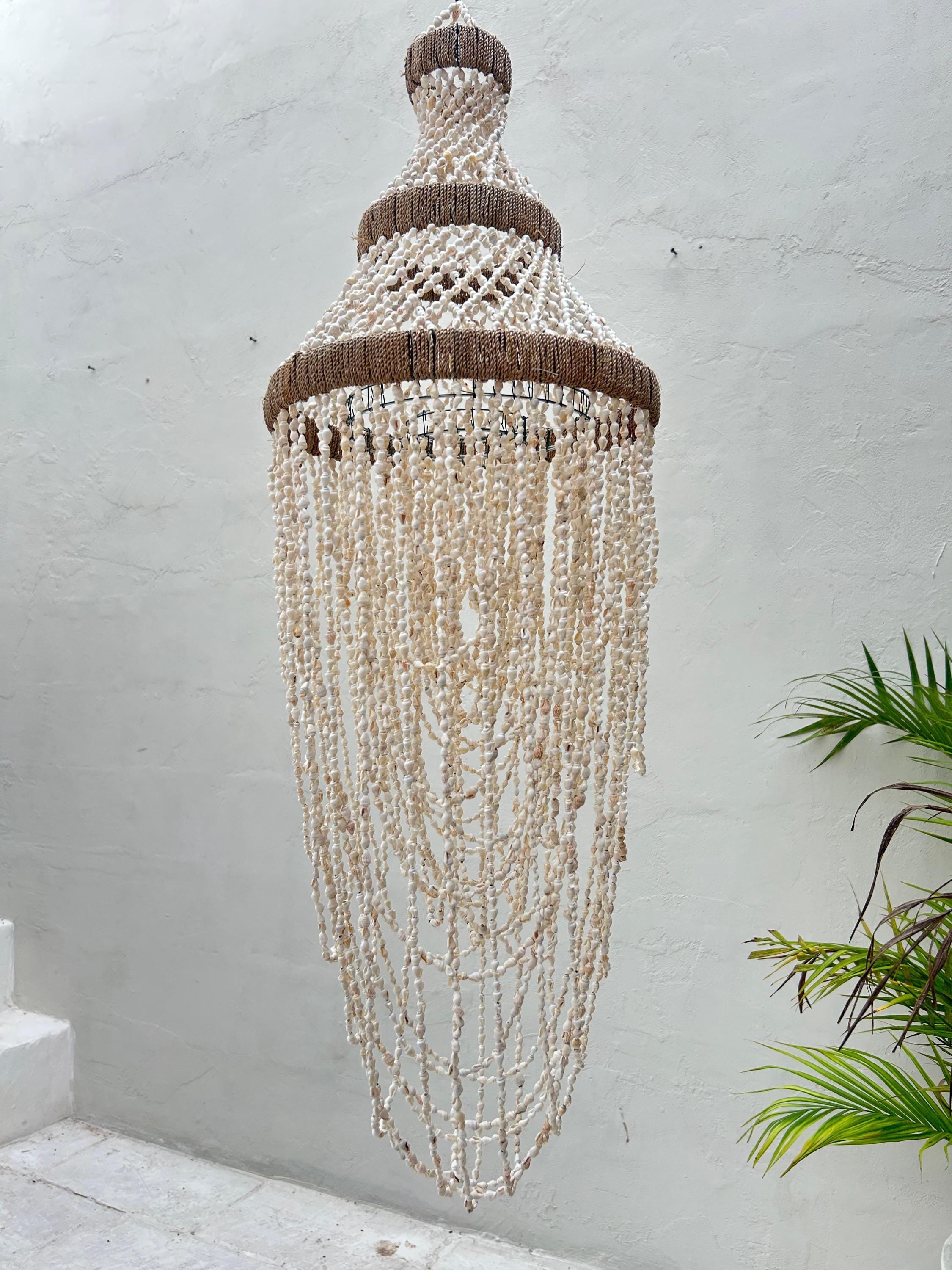 Style 7 Sea Shell Pendant Light – Boho Coastal Chandelier