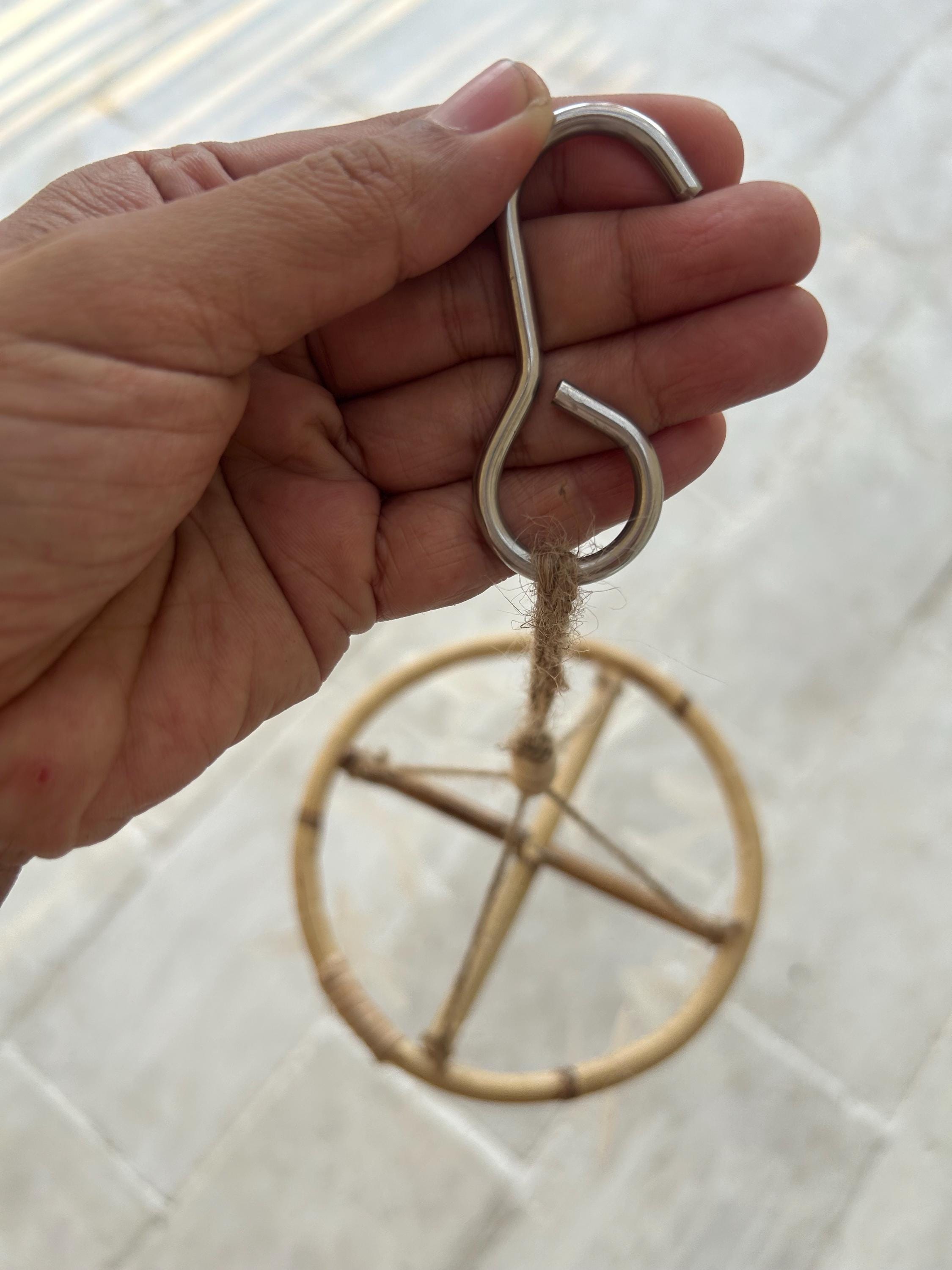 White Round capiz shells wind chime