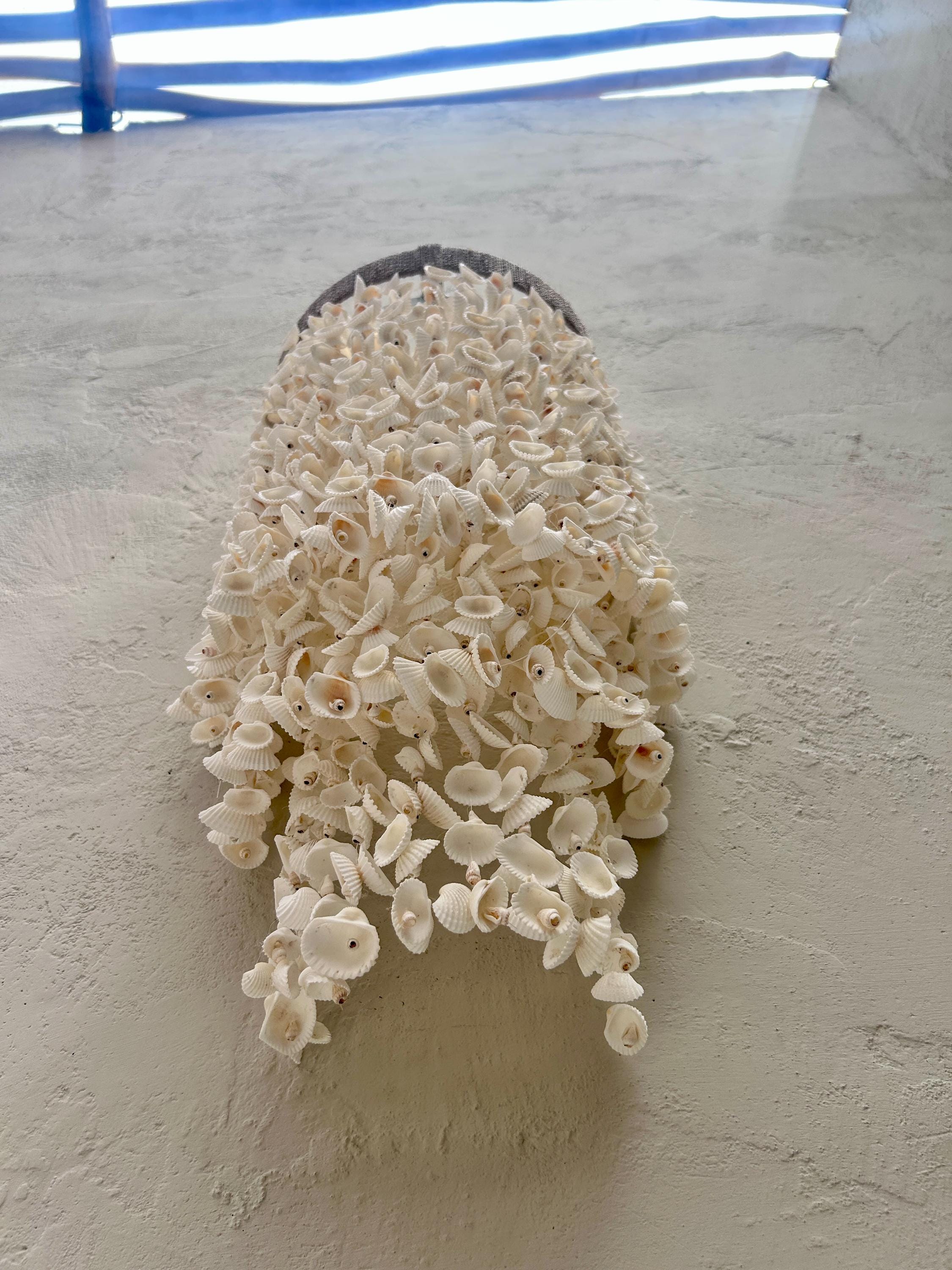 Coastal Wall Pendant Light – Handmade Sea Shell Wall Sconce, Beach House Lighting, Nautical Coastal Home Decor