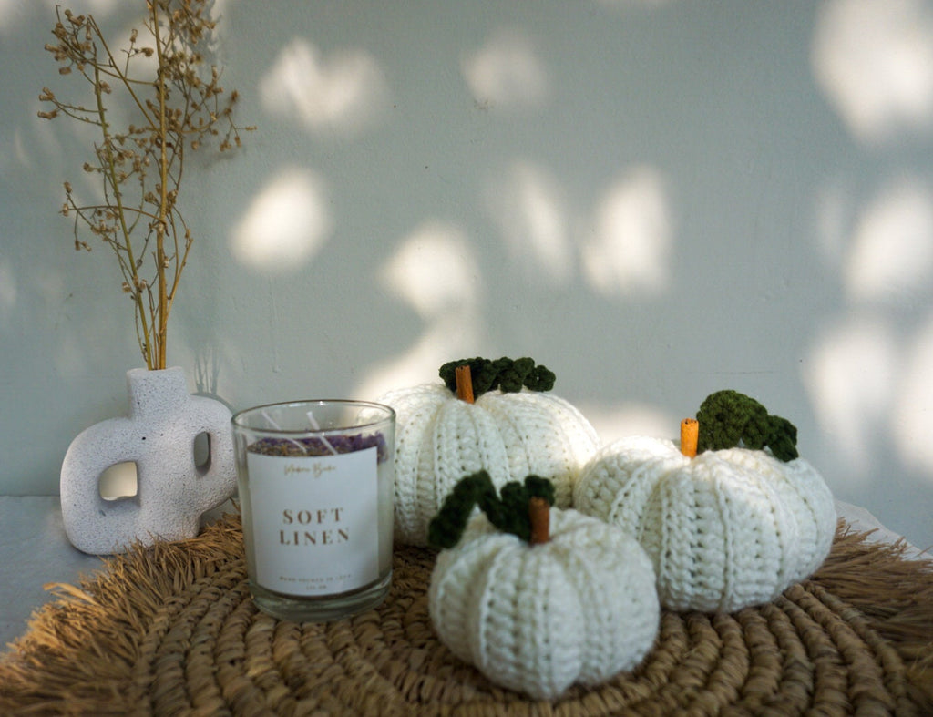 Fall crocheted white pumpkin home decor | Handmade pumpkin decor | Halloween decor crochet pumpkin | Pumpkin autumn decor | white Pumpkin