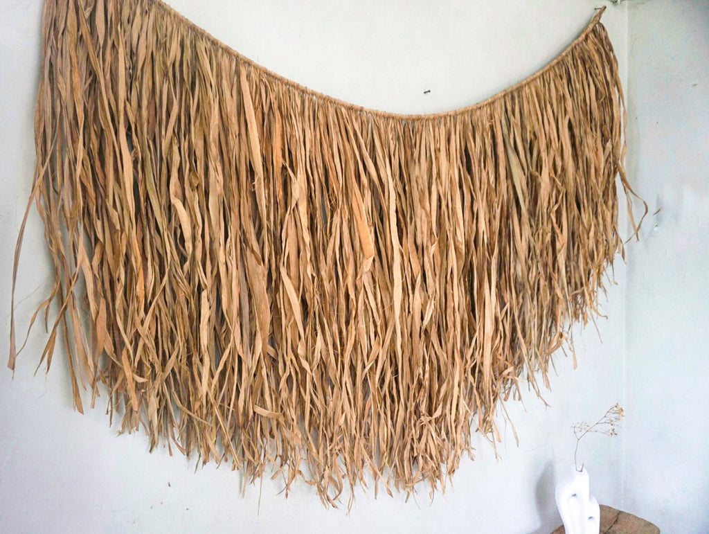 Boho Minimalist Raffia Wall Hanging – Natural Seagrass Decor