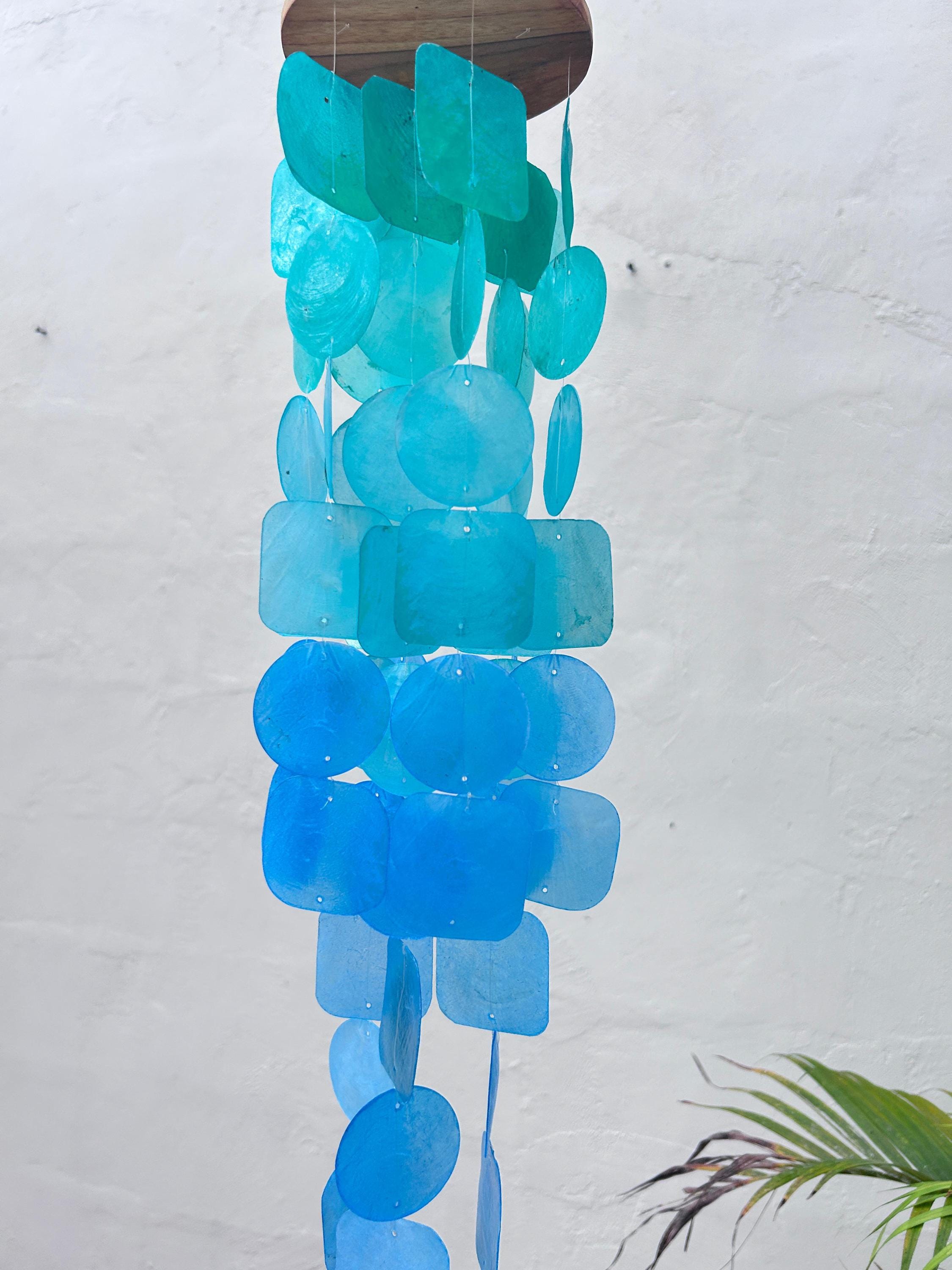 Small Ocean View Capiz Shell Wind Chime – Handmade Coastal Boho Decor