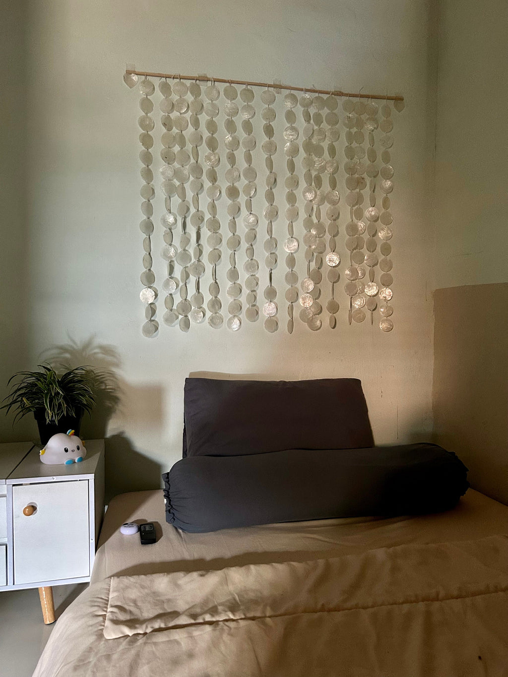 White Capiz Shell Wall Hanging – Boho Beach House Decor