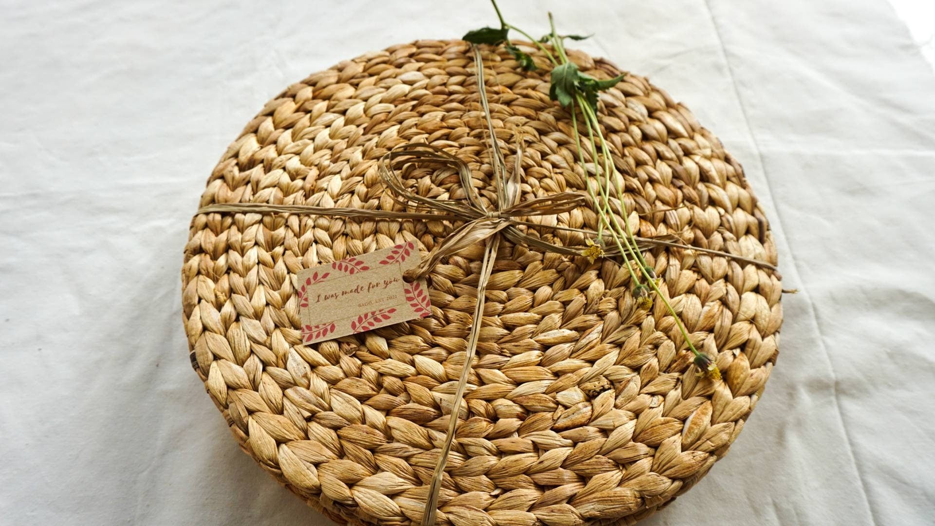 Set of 6 Water Hyacinth Woven Placemats – Boho Natural
