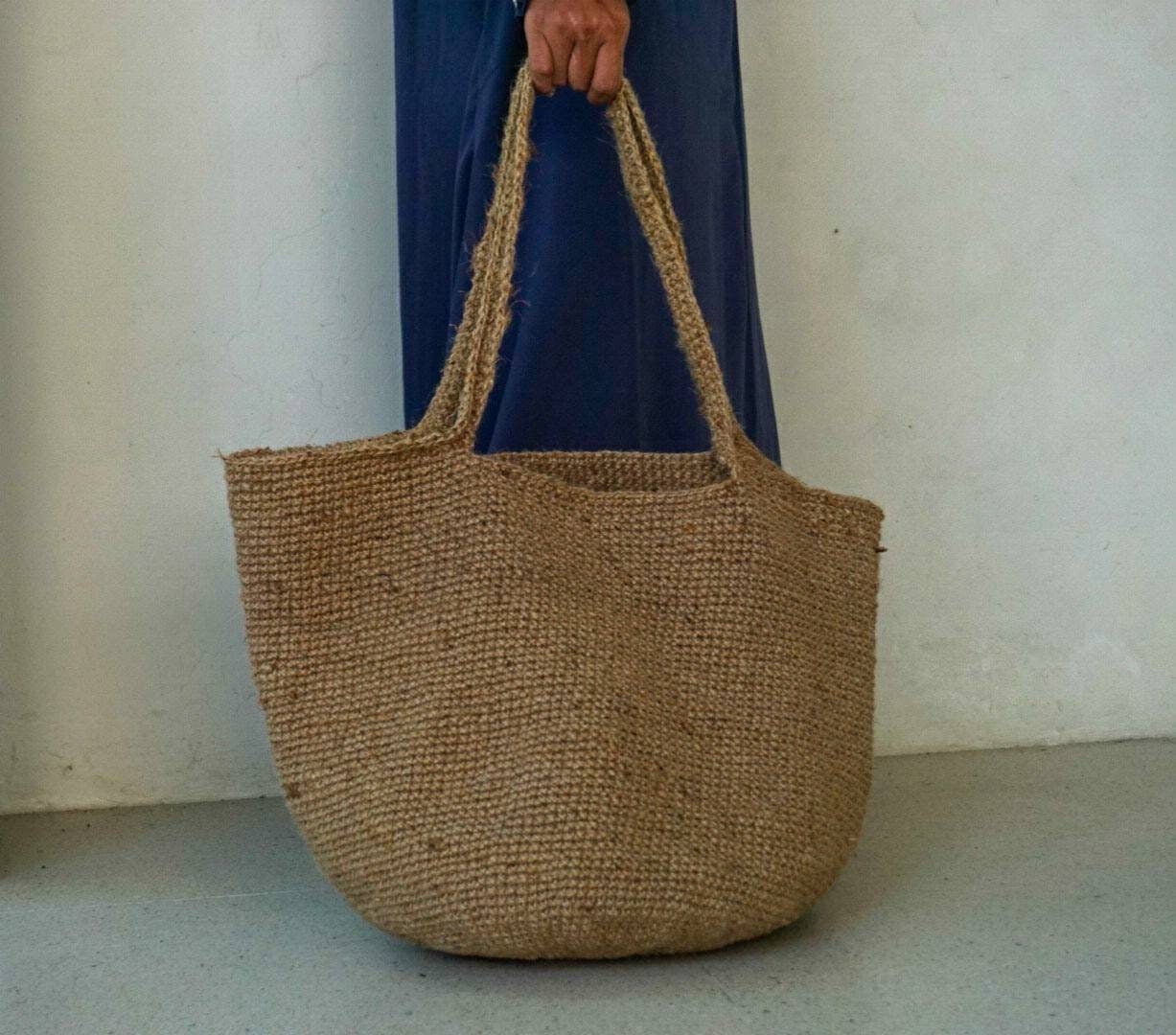 Super Large Jute Crochet Shopper Tote Bag