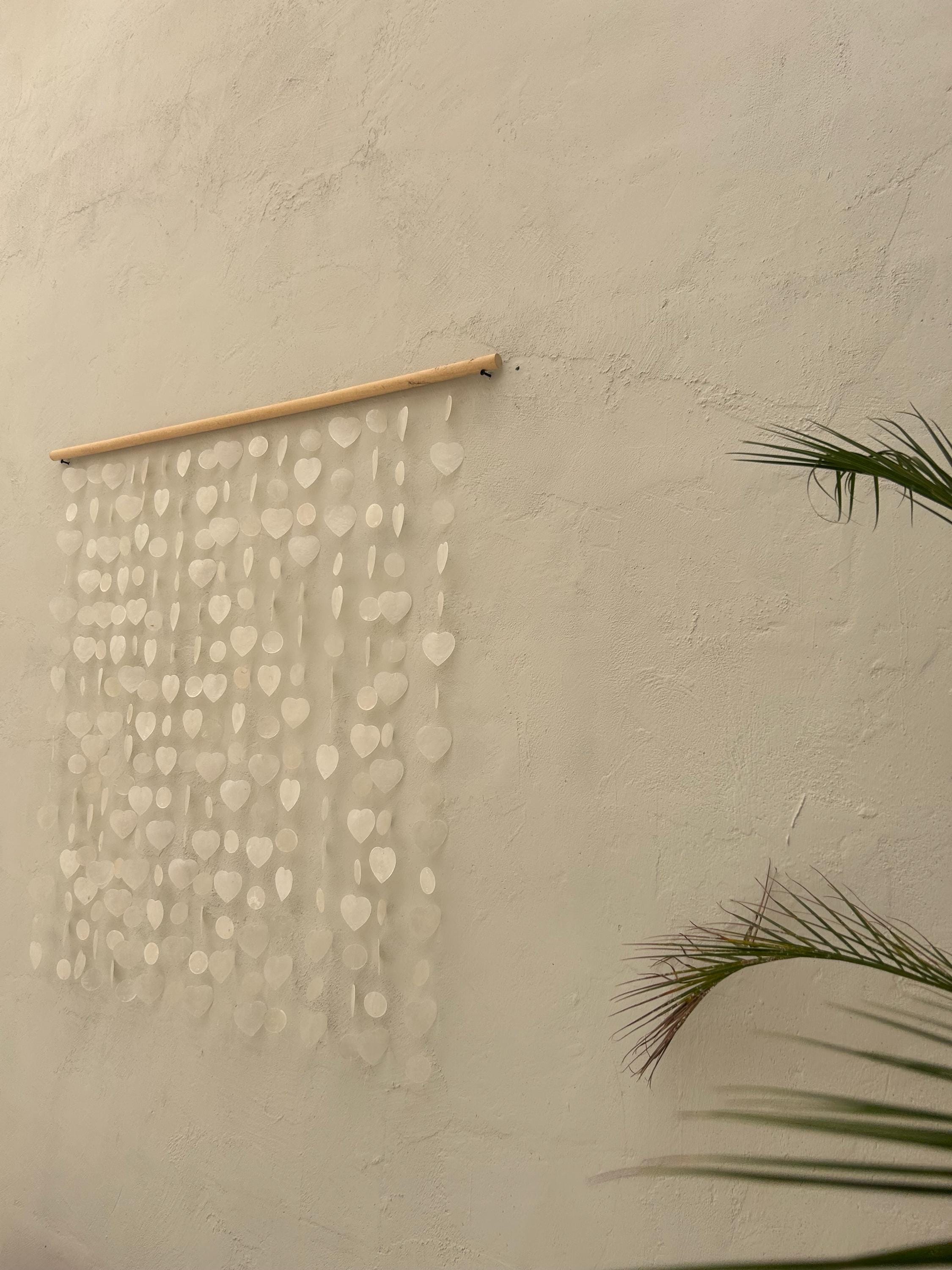 Heart Capiz Shell Beach Boho Wall Hanging Decor