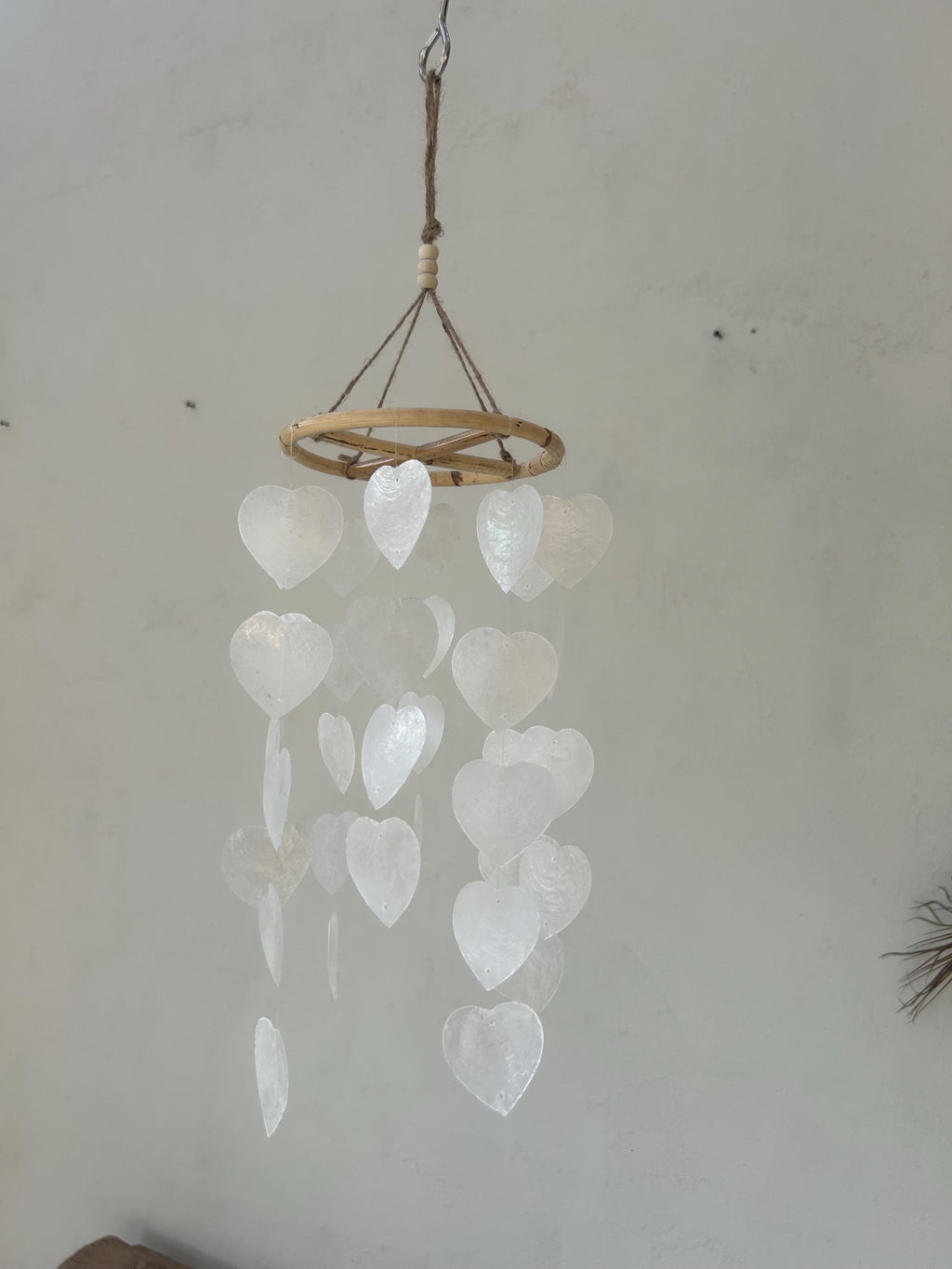 White love capiz shells wind chime