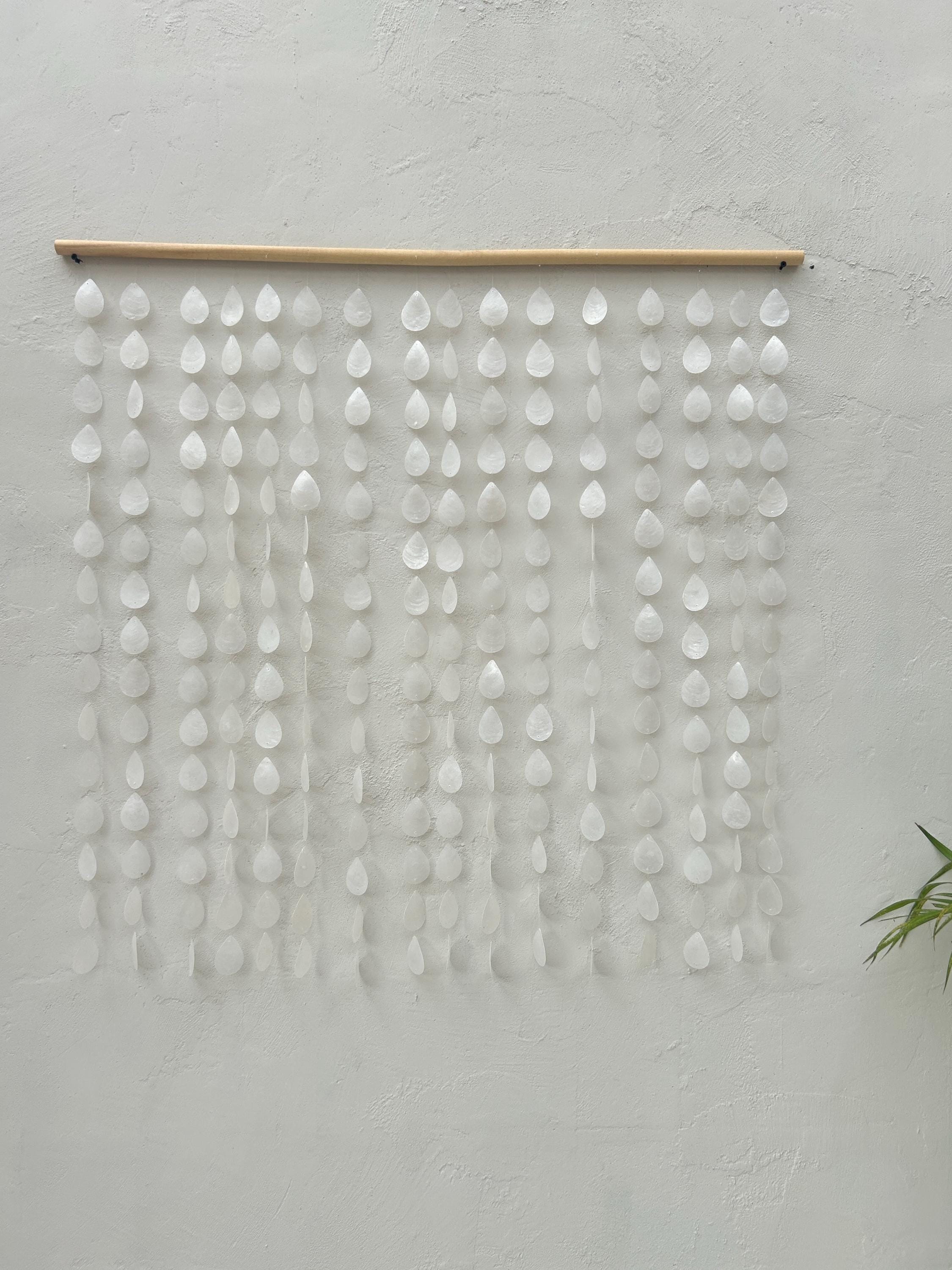 Water Drop White capiz shell wall hanging | Nursery capiz shell wall hanging | Christmas beach house boho wall hanging