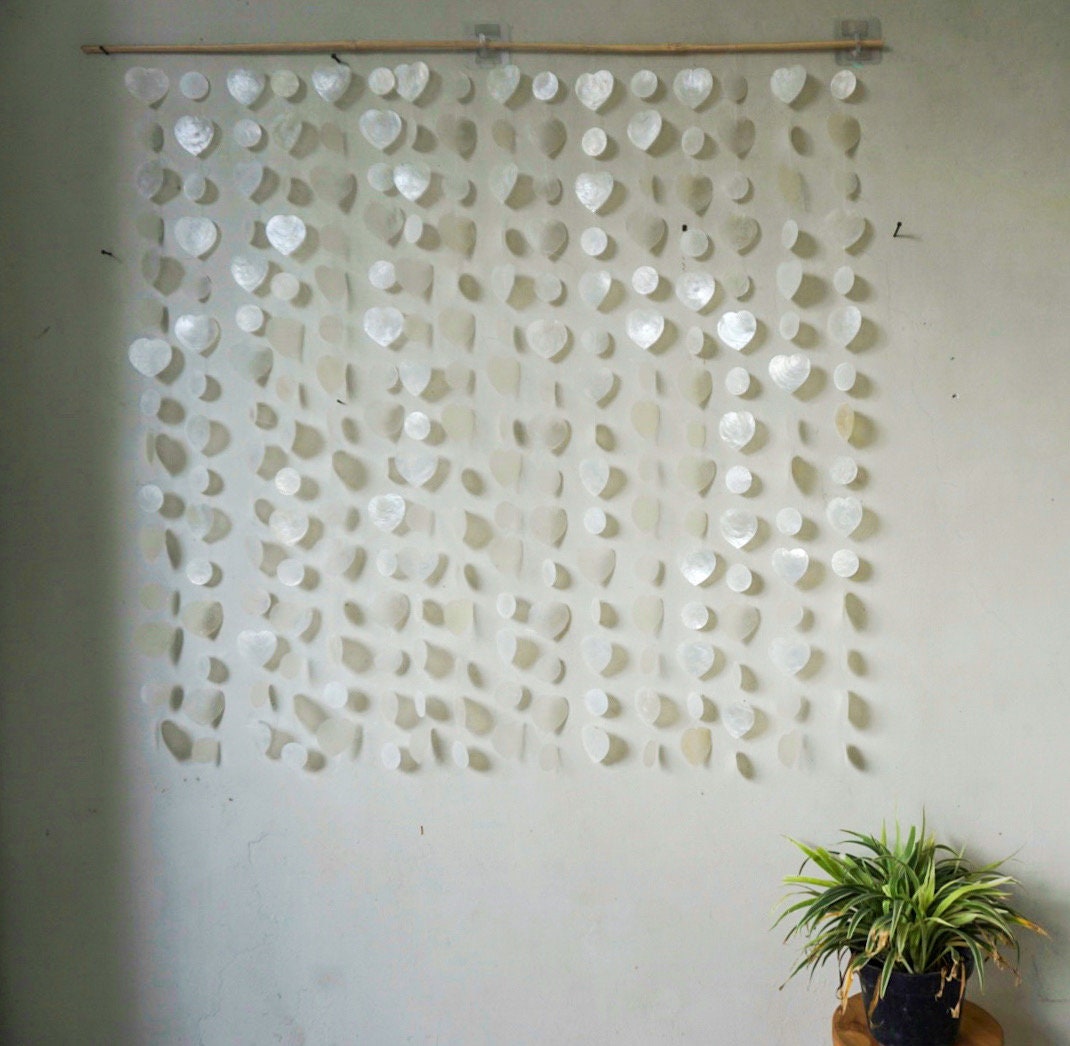 Heart Capiz Shell Beach Boho Wall Hanging Decor