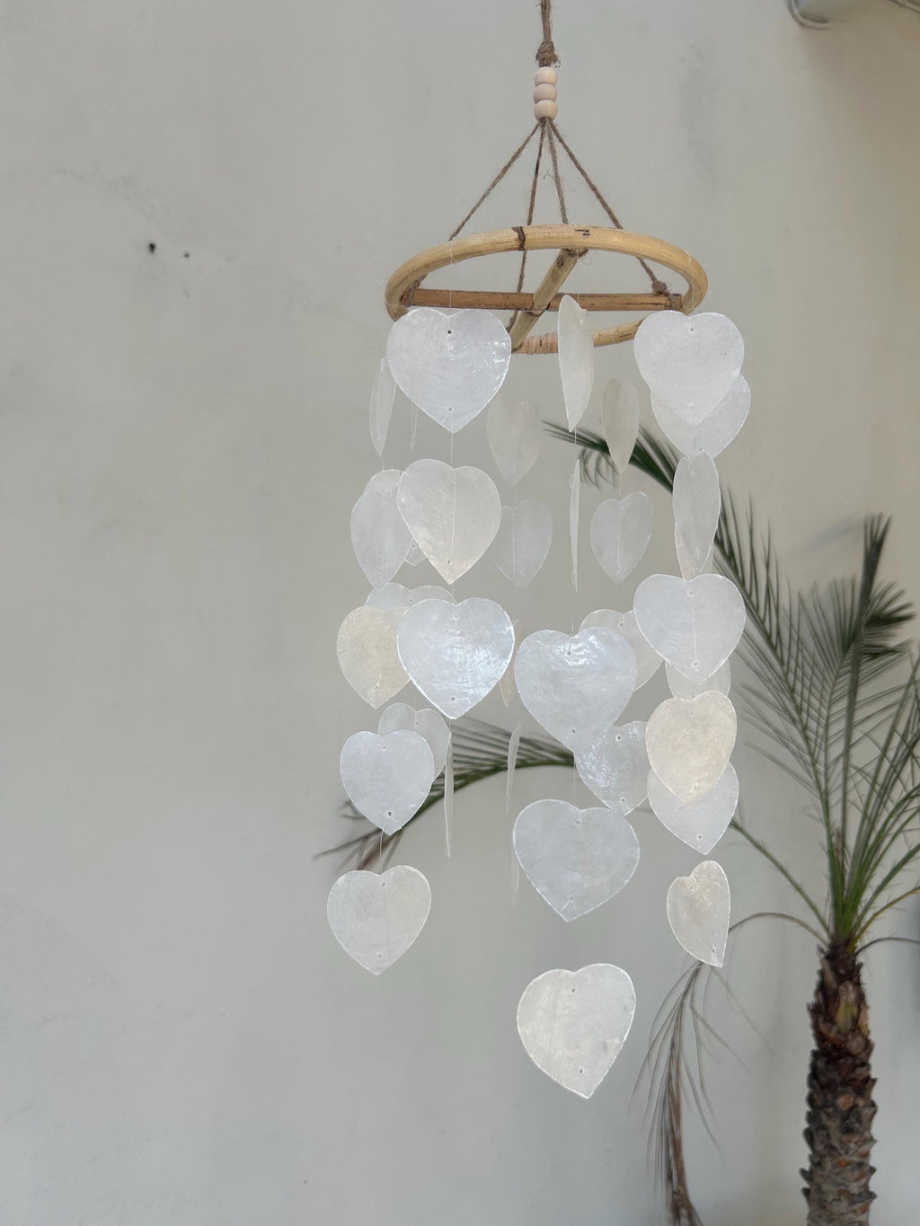 White love capiz shells wind chime