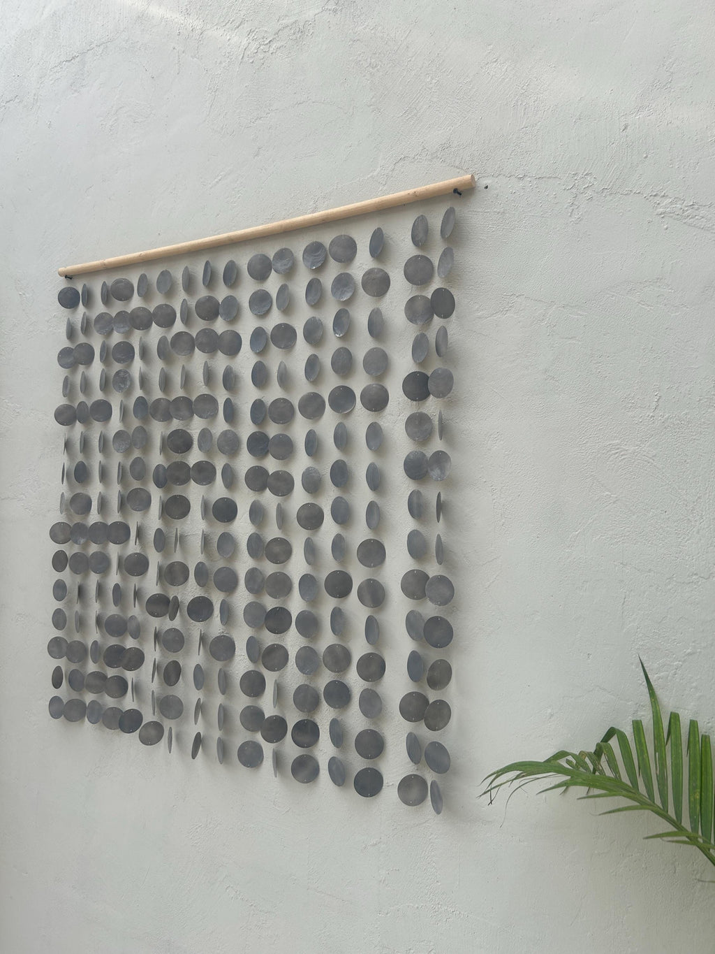 Gray Capiz Shell Beach Boho Wall Hanging