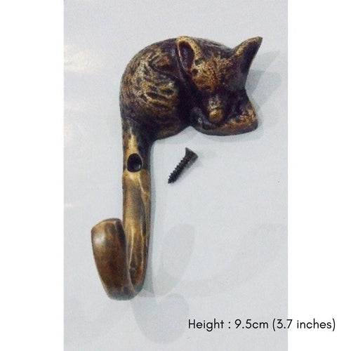 3.7 inches pairs slepping fox solid brass hook vintage look
