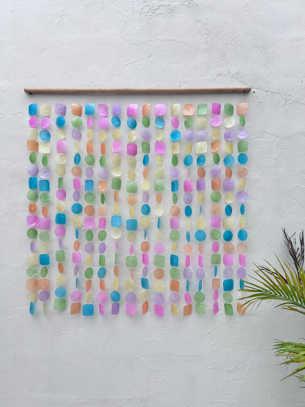 Rainbow Pastel Capiz Shell Wall Hanging Decor