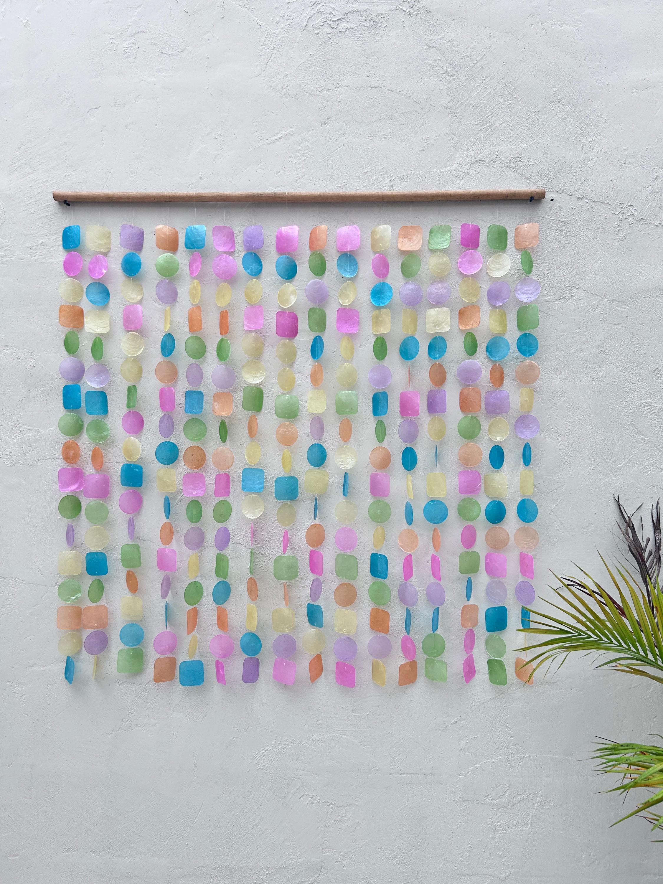 Rainbow Pastel Capiz Shell Wall Hanging Decor