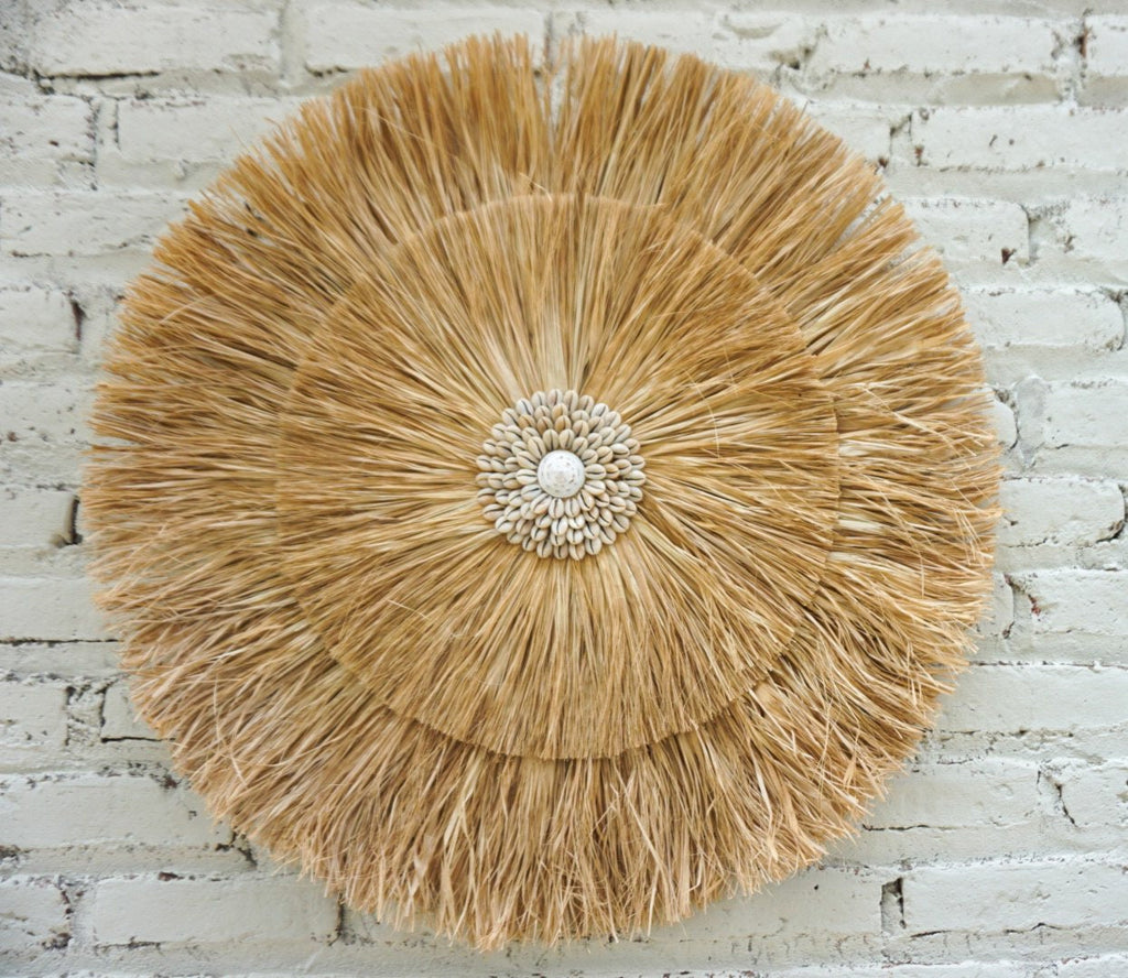 Extra large seagrass wall hanging | Seagrass nautical wall decor | boho round large seagrass shell