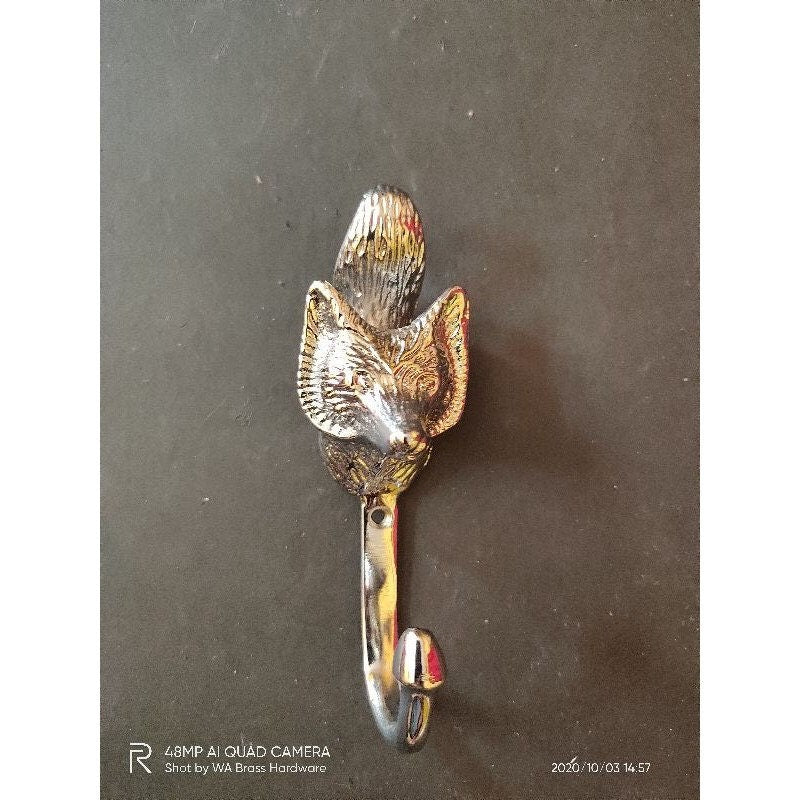 4.7 inches pairs Fox solid brass hook vintage look