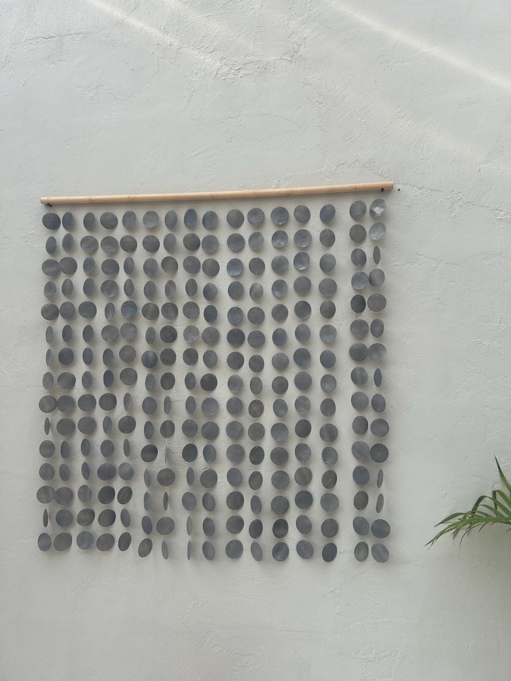 Gray Capiz Shell Beach Boho Wall Hanging