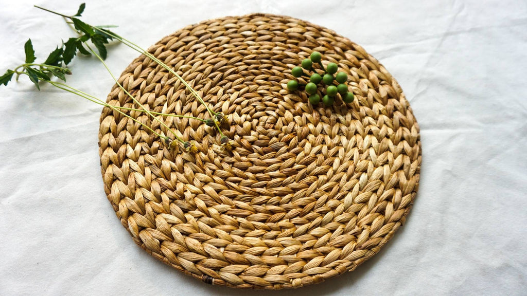 Set of 6 Water Hyacinth Woven Placemats – Boho Natural