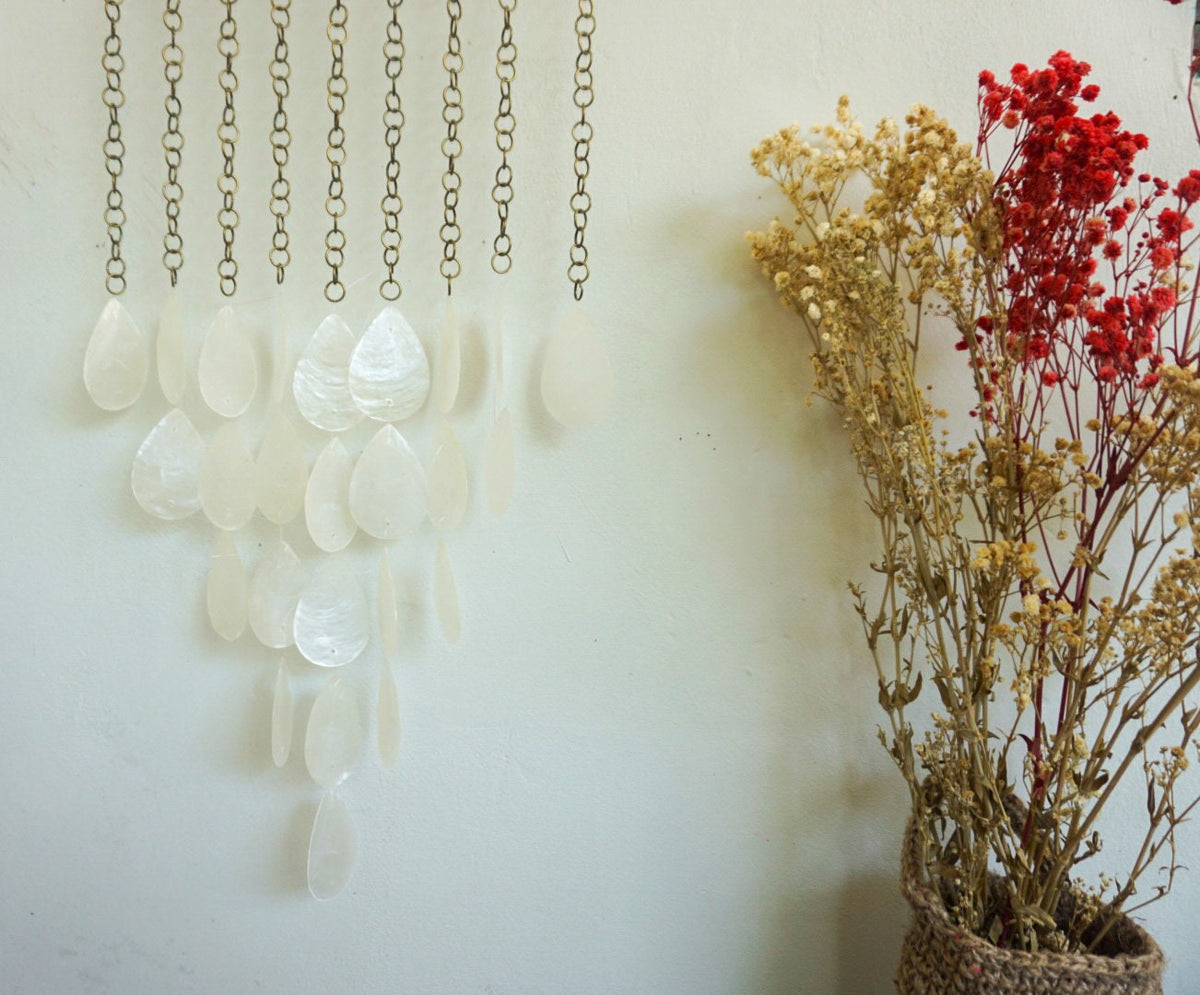 Urban Elegance Metal Chain with Teardrop Capiz Shell Accents