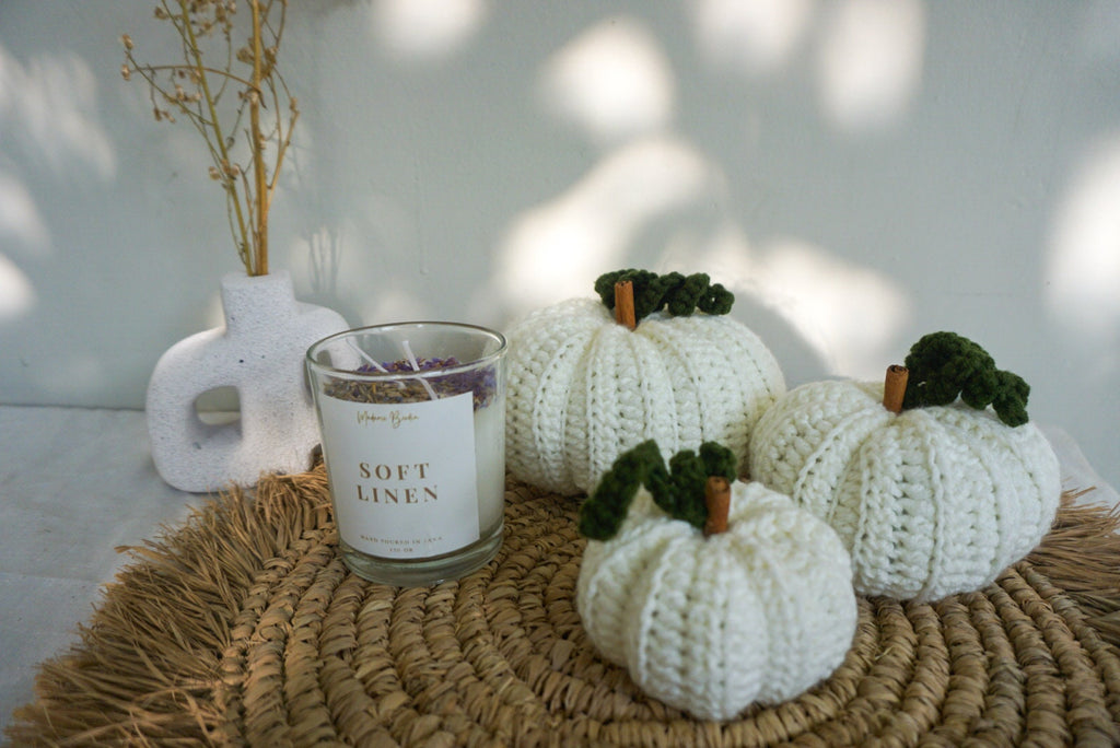Fall crocheted white pumpkin home decor | Handmade pumpkin decor | Halloween decor crochet pumpkin | Pumpkin autumn decor | white Pumpkin
