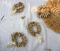 SET OF 4 Beach shells napkin ring | Coral Nautical napkin ring | Cowrie sea shell napkin ring | tropical wedding rustic napkin ring