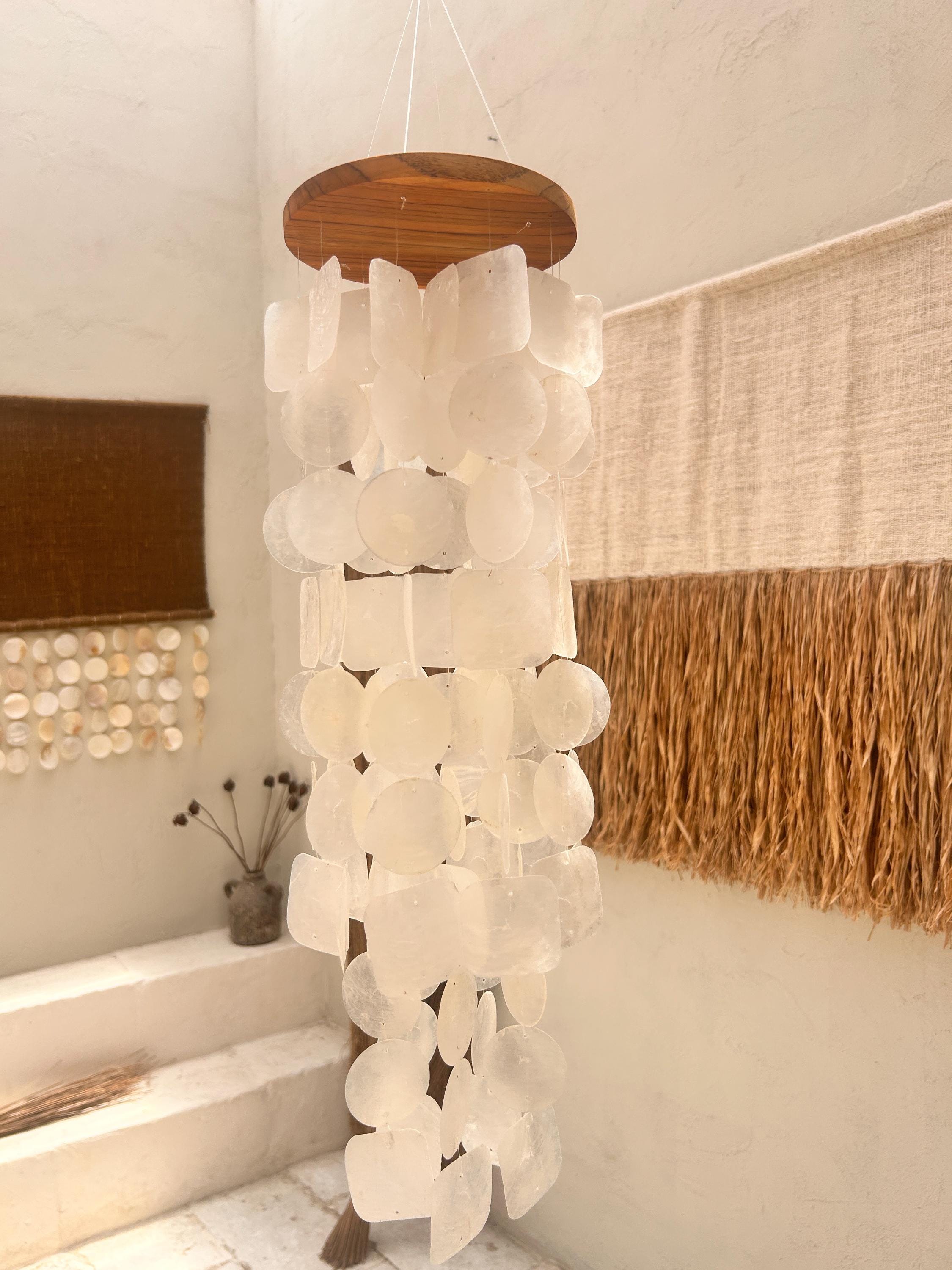 Large White Capiz Shell Wind Chime
