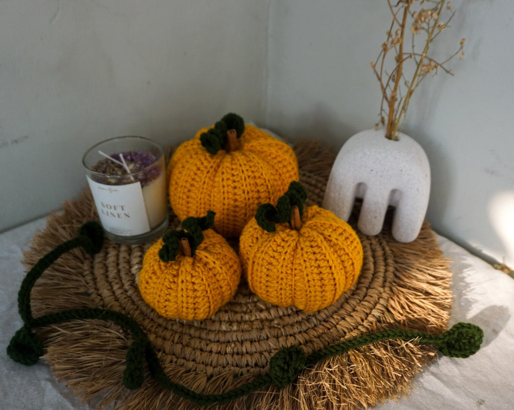 Fall crocheted pumpkin decor | Handmade pumpkin home decora | Halloween decor crochet pumpkin | Pumpkin autumn decor | Mustard Pumpkin