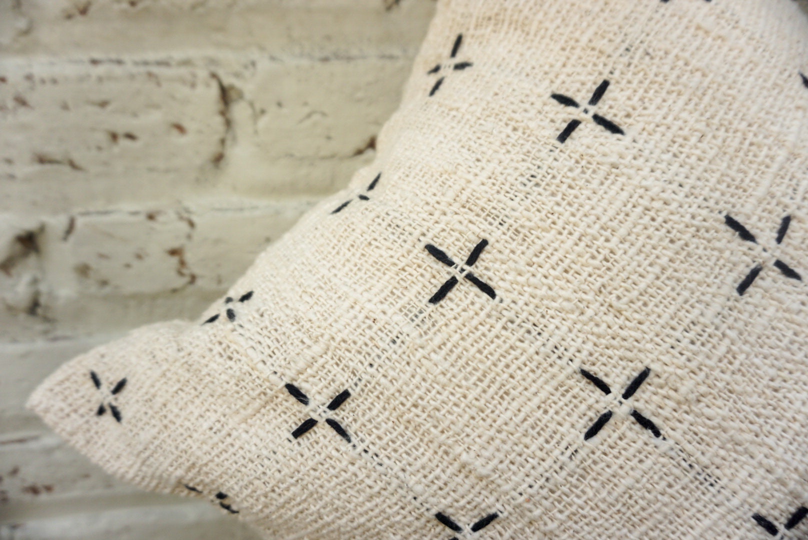 Boho Hand-Stitched Pillow Cover
