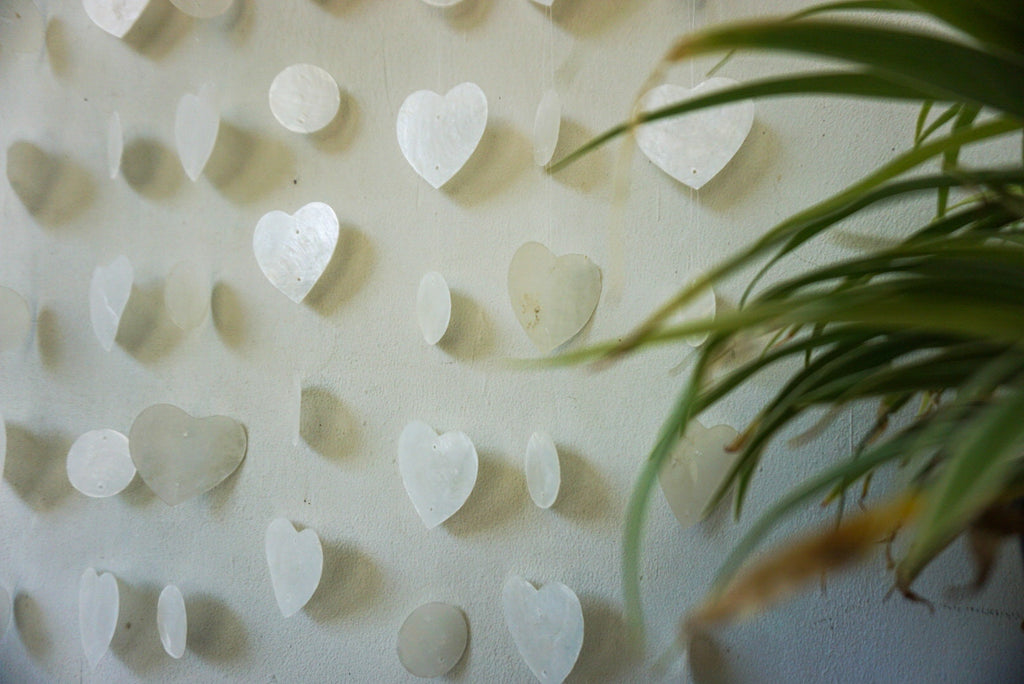 Heart Capiz Shell Beach Boho Wall Hanging Decor