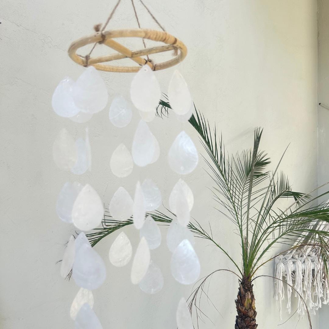White Water Drop capiz shells wind chime