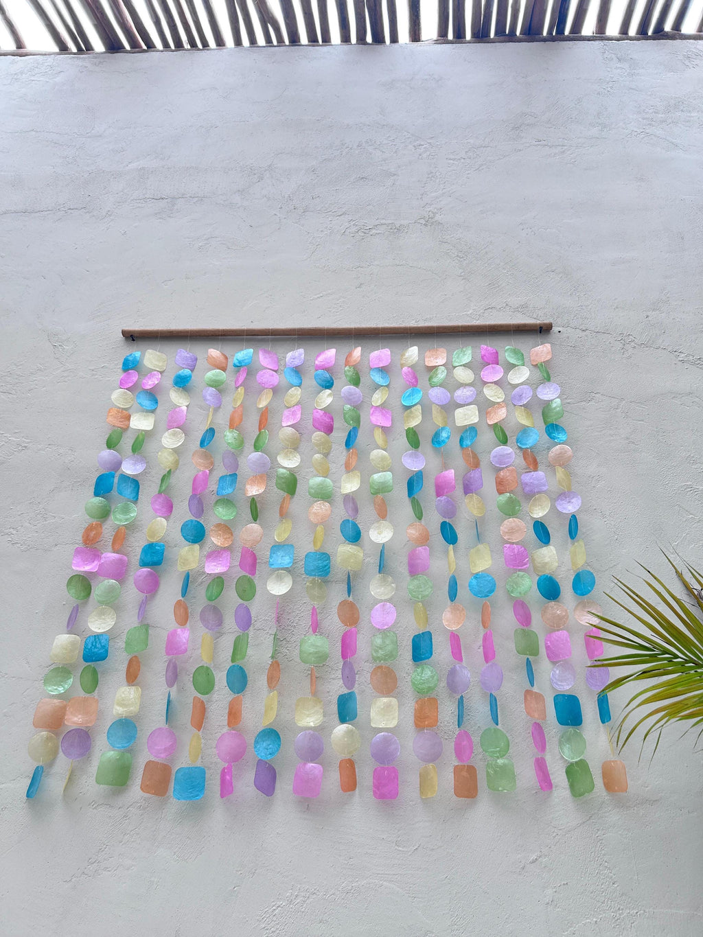 Rainbow Pastel Capiz Shell Wall Hanging Decor